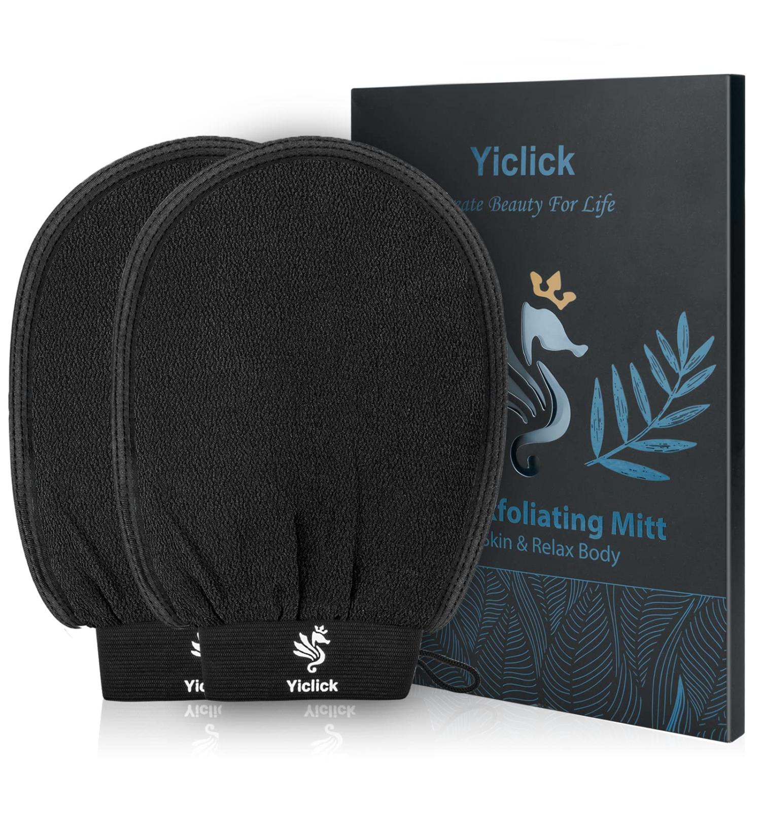 Yiclick Exfoliating Gloves - 2 Pcs Body Scrubber for Shower & Bath | Dead Skin Remover & Keratosis Pilaris Treatment - Deep Korean Exfoliating Mitt - Buy Online on GoSupps.com