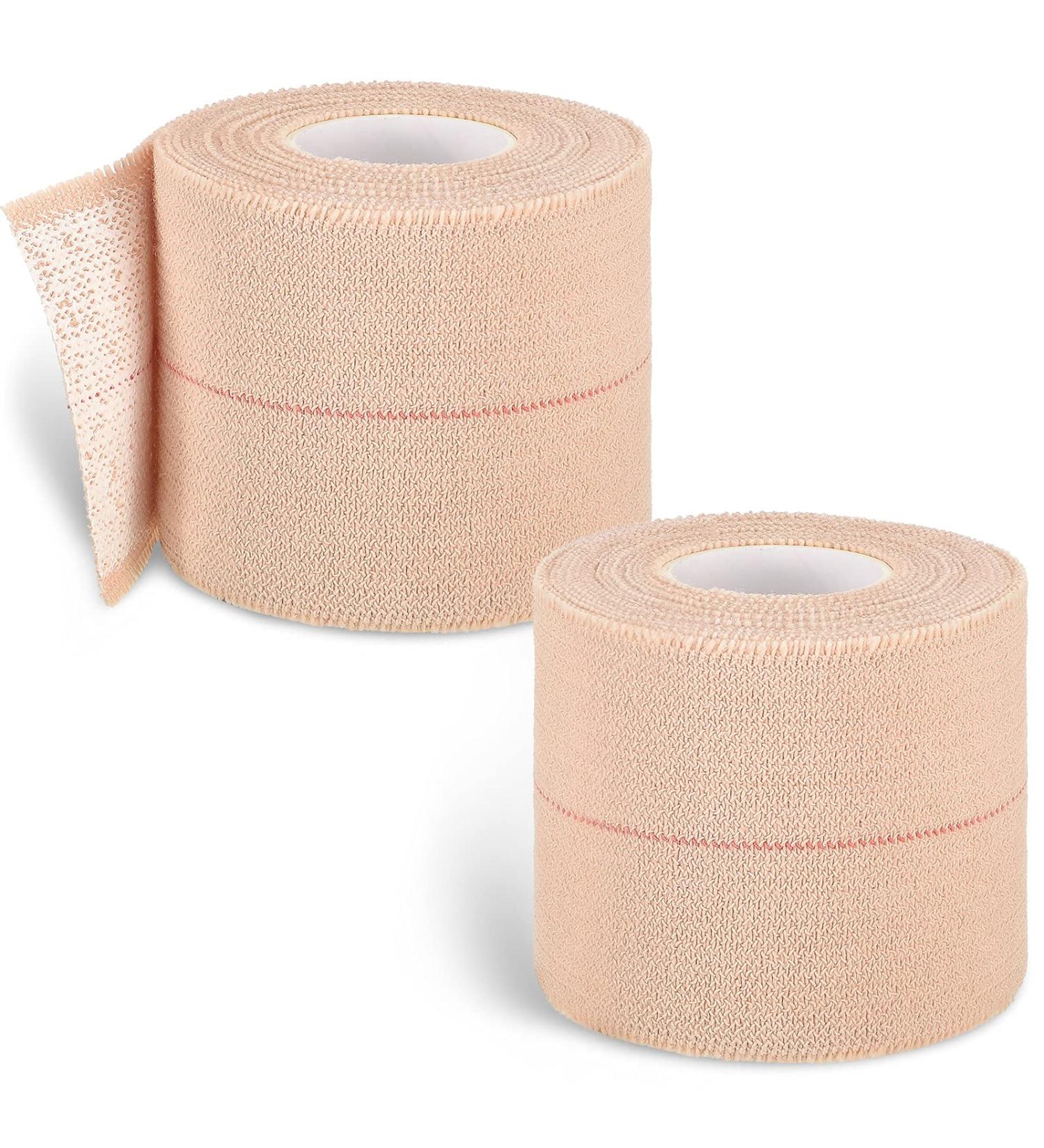 2 Rolls Adhesive Elastic Bandage Tape Wrap for Sports Injuries - Beige 2 Inch Wide, 15 Foot (Pack of 2) - Buy Online on GoSupps.com