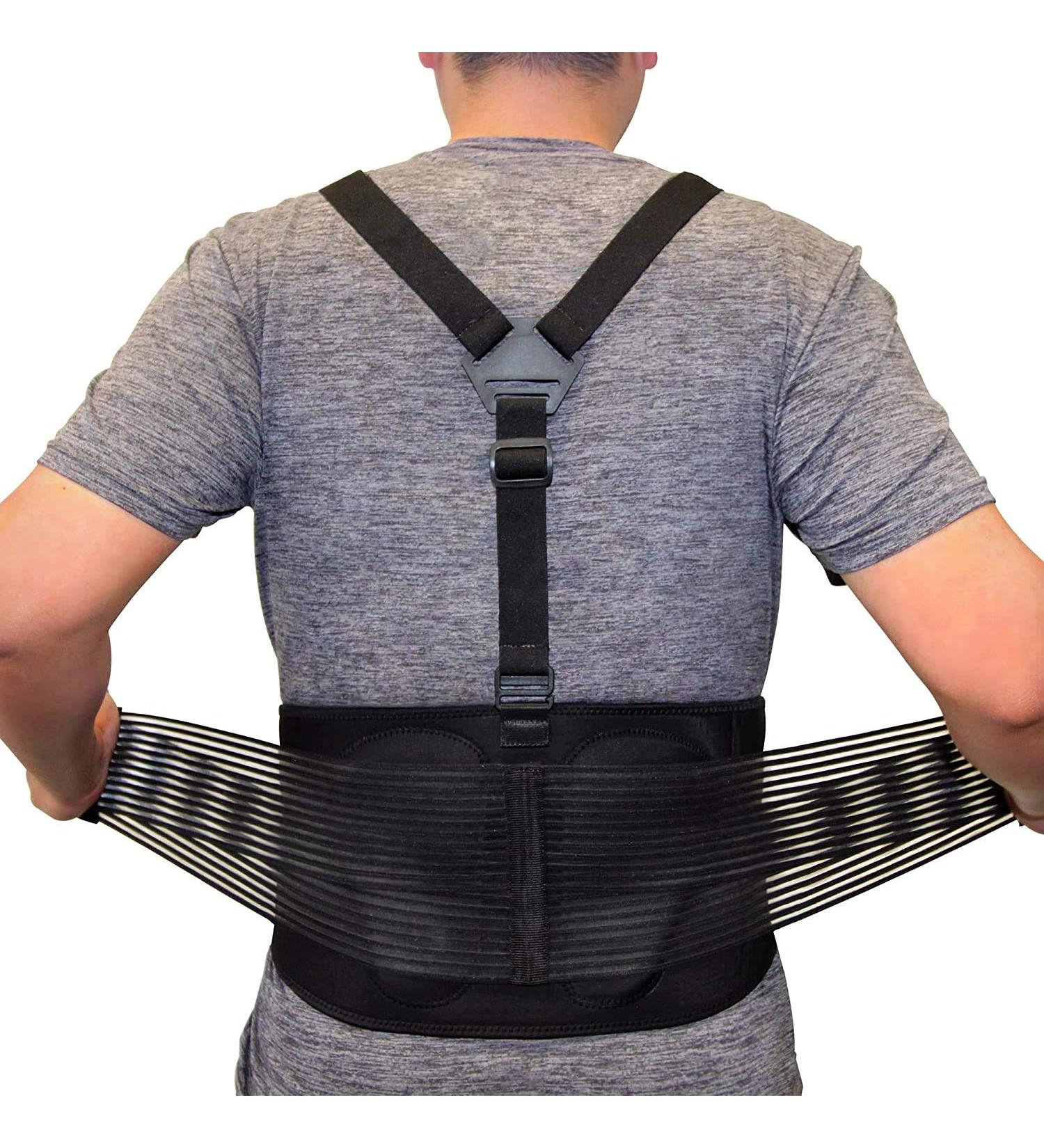 AllyFlex Sports Y-Suspenders Back Support Belt with 3D Lumbar Pads - Medium Size M (30''-37'') | Compression Lumbar Support Brace for Lower Back Pain with Breathable Lining - Buy Online on GoSupps.com