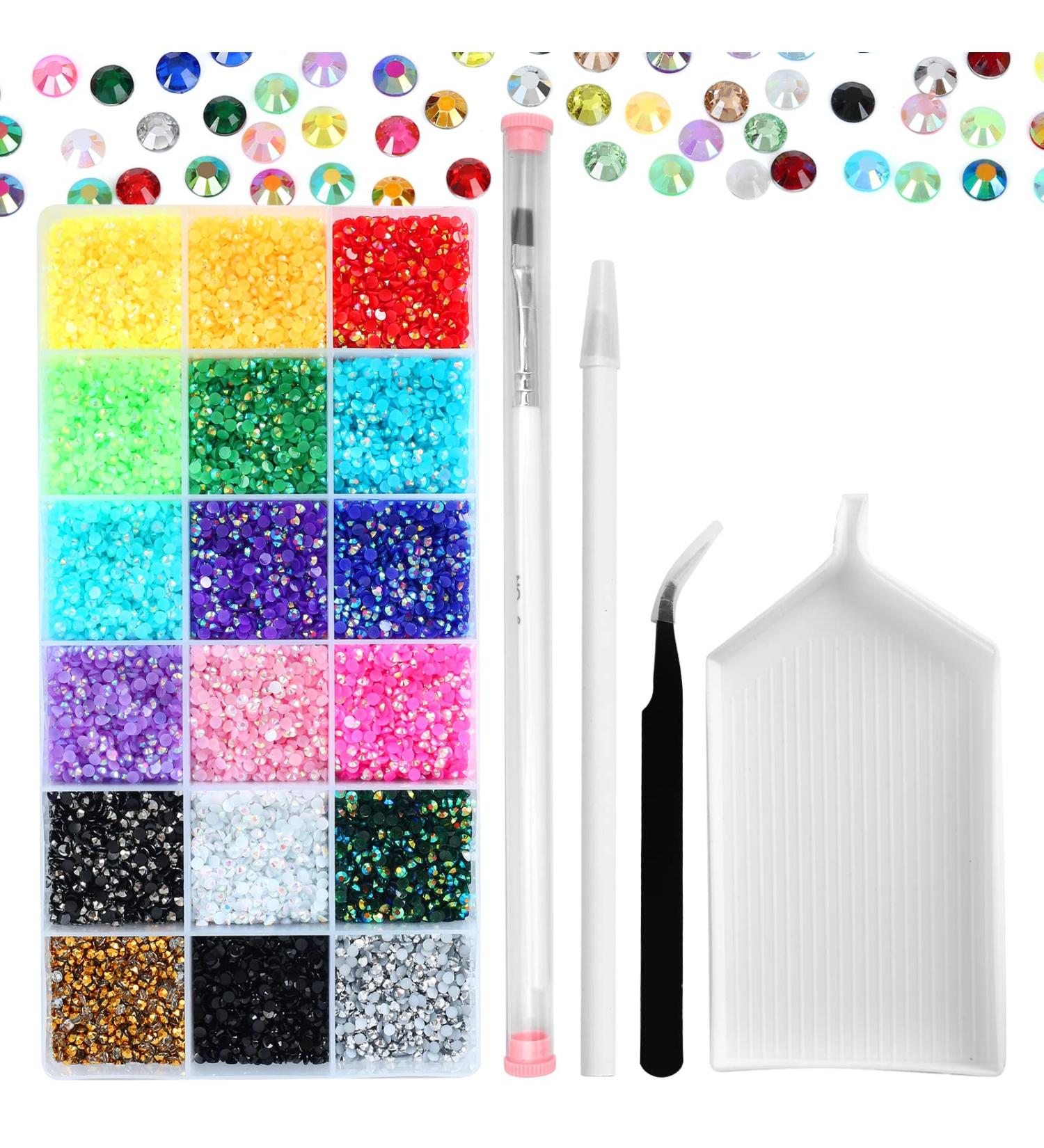 36000Pcs 3mm Jelly Rhinestones Kit - Mixed Color Resin Rhinestones for Nail Clothes Shoes Tumblers - Flat Back Round Decorative Gems - Buy Online on GoSupps.com