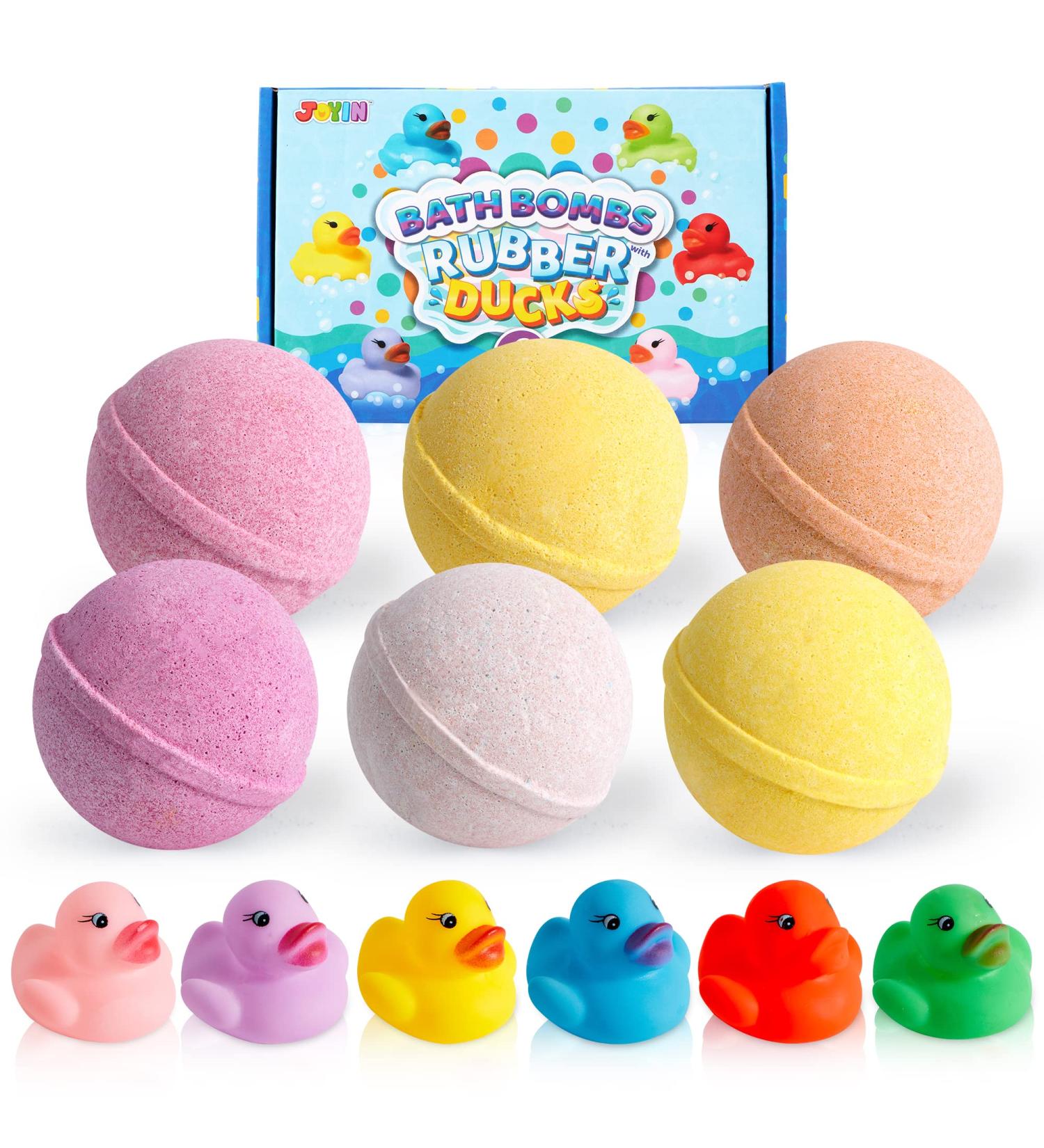 JOYIN Bath Bombs with Rubber Ducks Toy 6 Pack - Kids Bath Fizzies Set for Birthday & Christmas - Buy Online on GoSupps.com