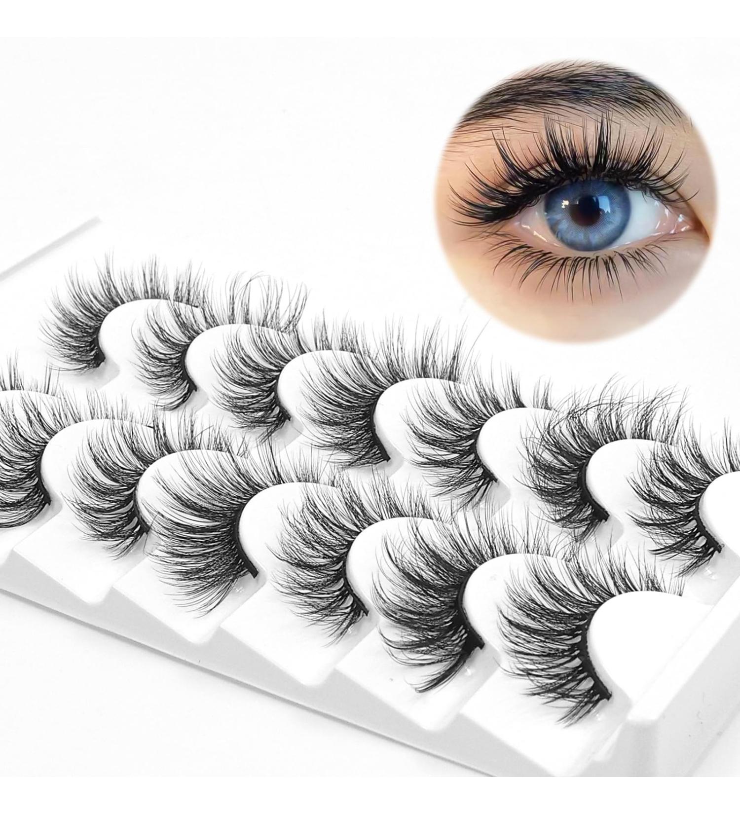 Buy Fluffy Mink Eyelashes - 7 Pairs Natural Wispy Lashes | Soft & Lightweight Fake Lashes for Stunning Looks - Buy Online on GoSupps.com