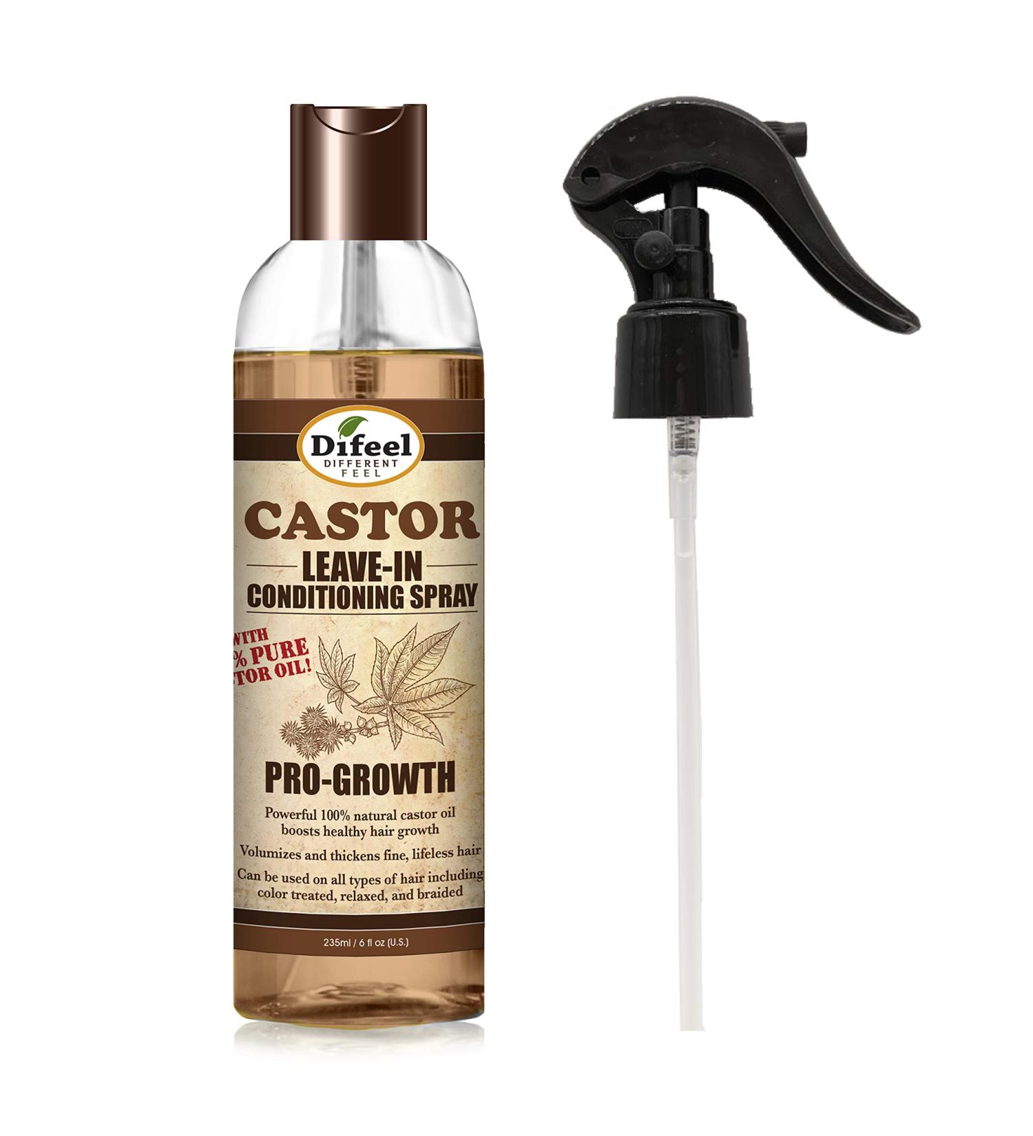 Difeel Pro Growth Leave-In Conditioning Treatment - 100% Natural Castor Oil 6 oz. - Spray and Dispensing Cap - Buy Online on GoSupps.com