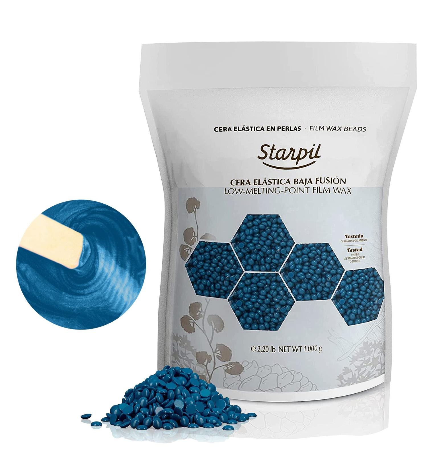 Starpil Blue Hard Wax Beads 1000g - Stripless Wax Beans Refill for Hair Removal - Professional Low Temperature Film Wax - 2.2lb Bag - Buy Online on GoSupps.com