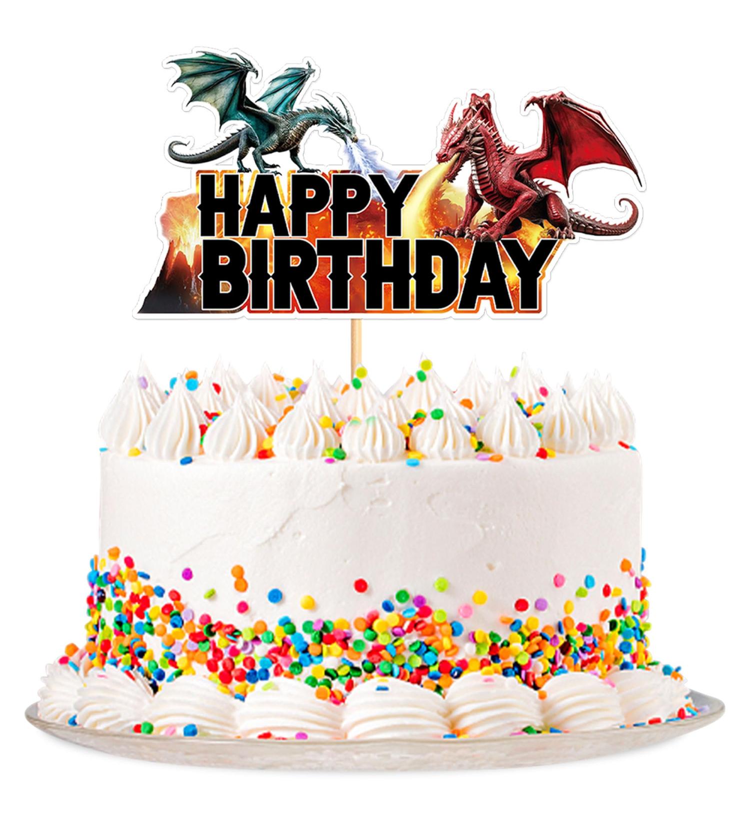 Dragon Theme Cupcake Topper - Realistic Mythical Cake Decoration for Weddings Birthdays & Parties - 1 Piece - Buy Online on GoSupps.com