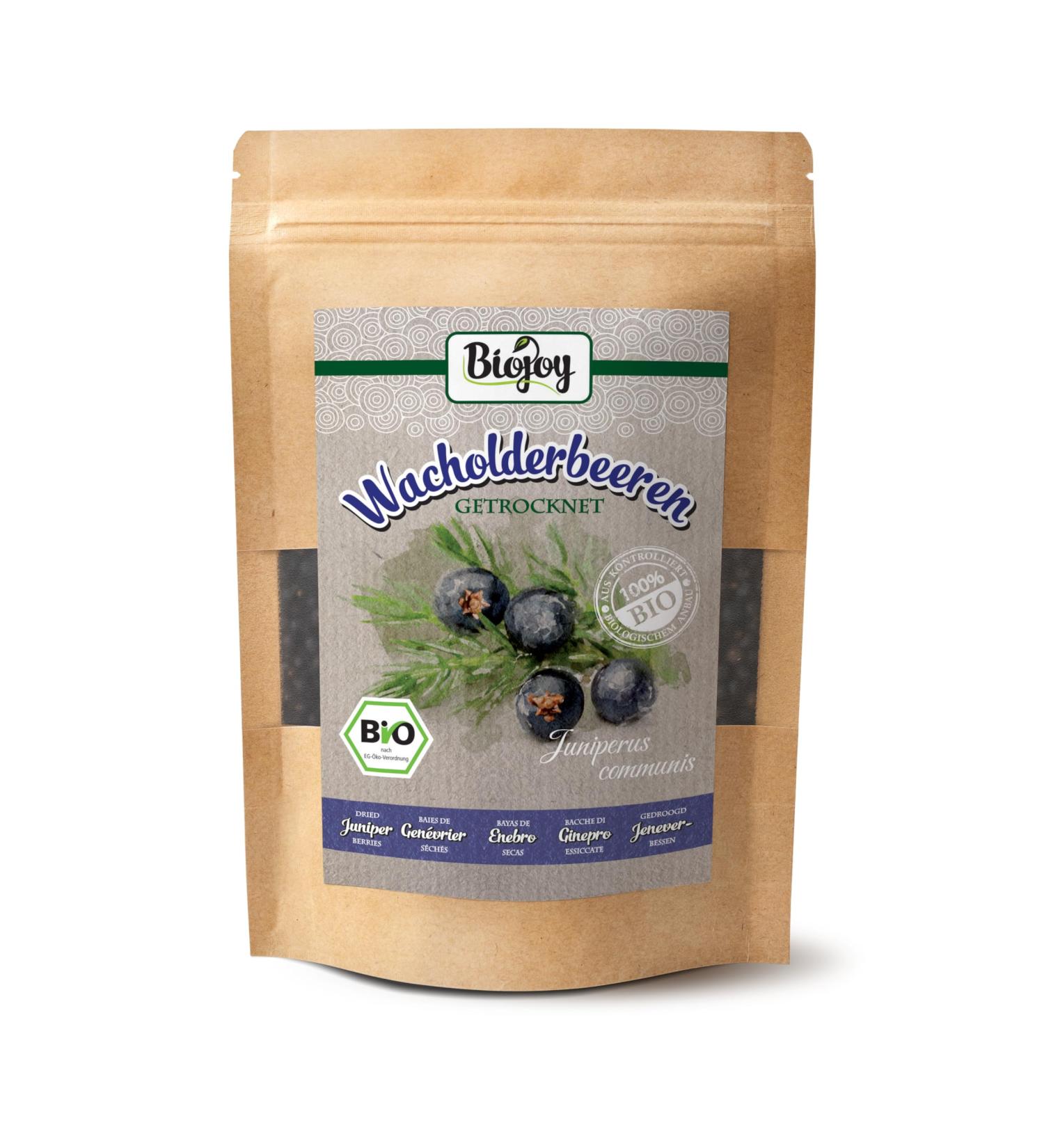 Biojoy ORGANIC Juniper Berries 100g - Dried Whole No Additives | Juniperus Communis for Health Benefits - Buy Online on GoSupps.com