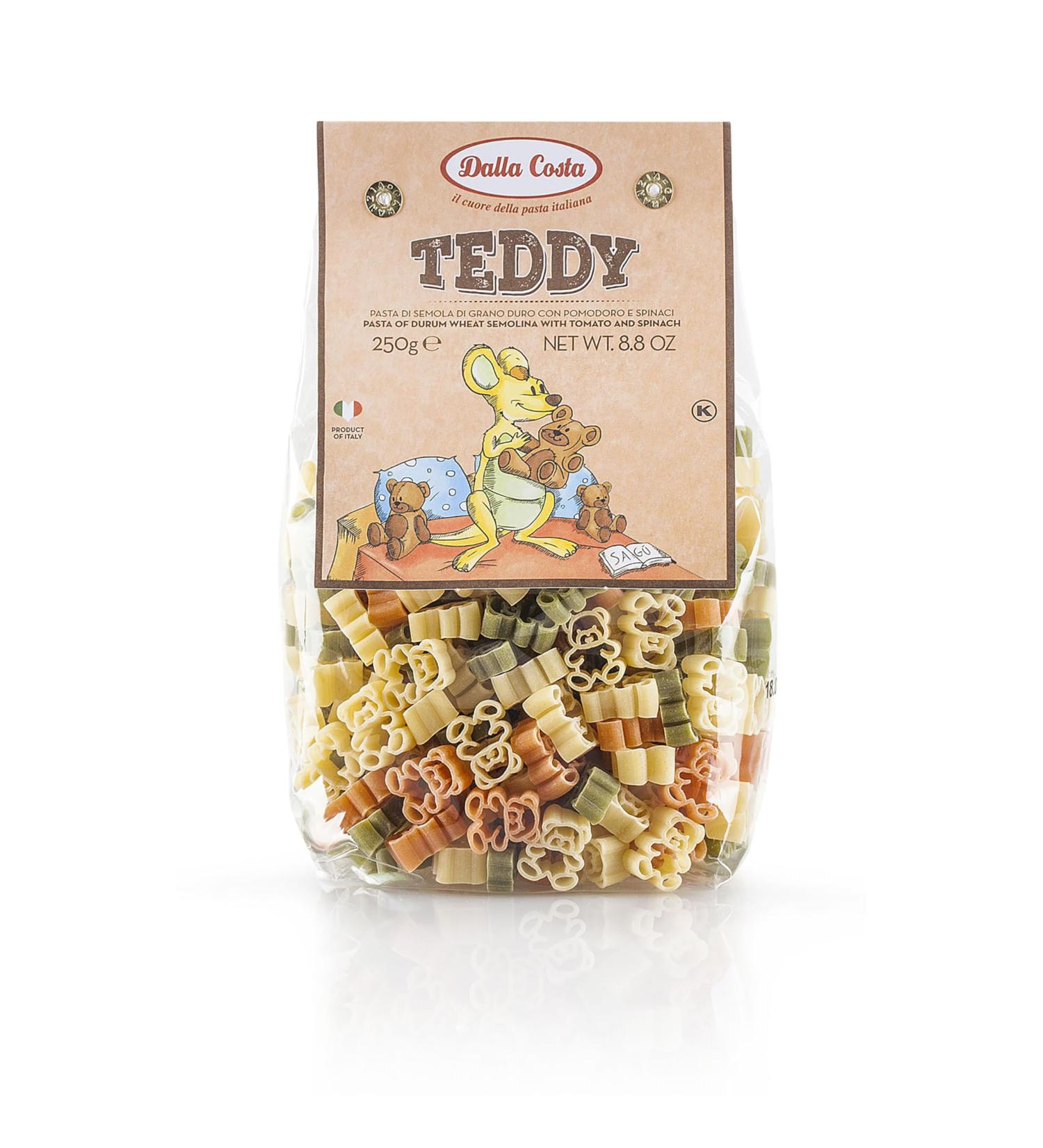 Dalla Costa Threecolored teddy spread with tomatoes and spinach value pack 12 x 250 grams - Buy Online on GoSupps.com