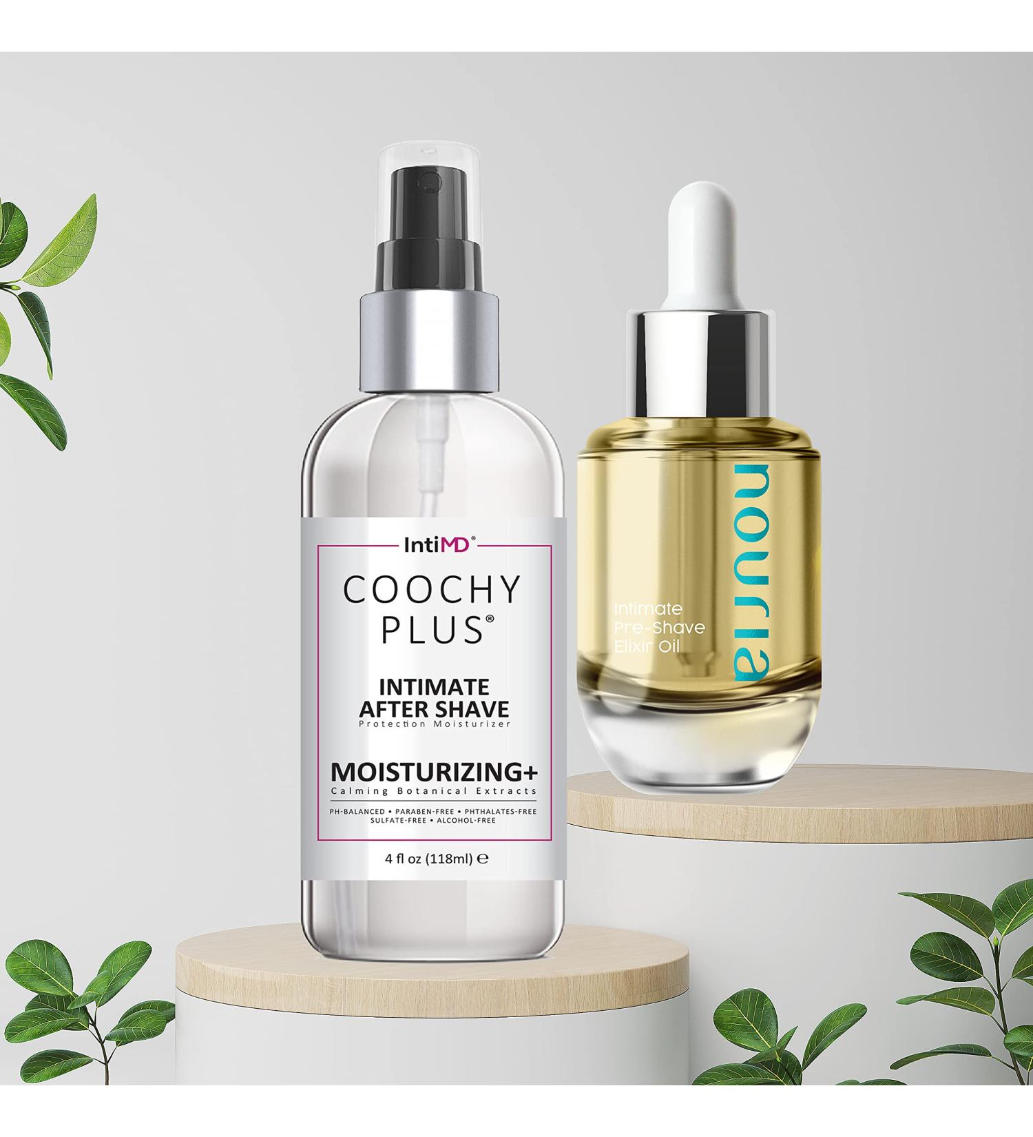 Coochy Plus Intimate After Shave Mist & Pre-Shave Elixir Kit - HydroLock Moisturizing Oil for Razor Burn & Ingrown Hair Relief - International Shipping Available - Buy Online on GoSupps.com