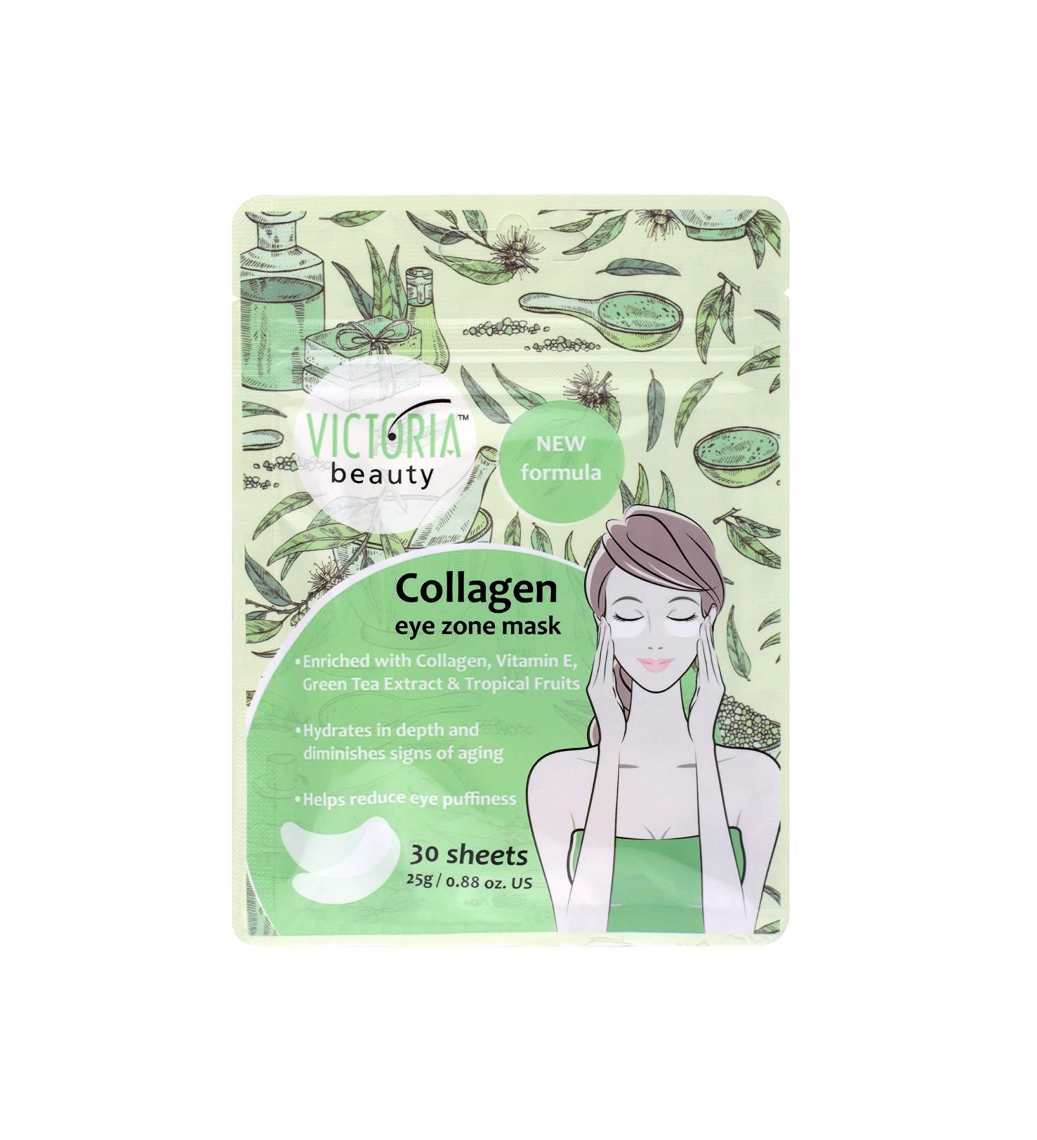 Victoria Beauty Collagen Eye Pads - Reduce Dark Circles & Swelling with Green Tea - 30 Patches for Youthful Eyes - Buy Online on GoSupps.com