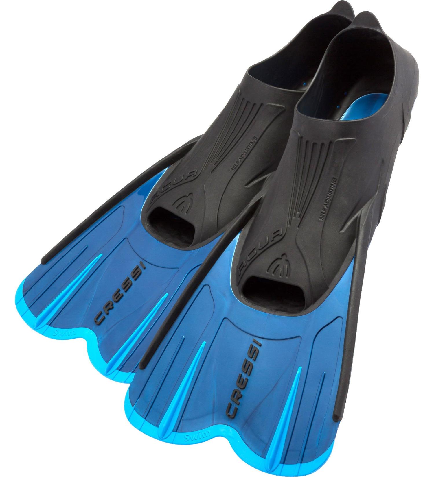 Cressi Adult Short Light Swim Fins - Self-Adjustable Full Foot Pocket, Made in Italy Blue/Azure - EU 41/42, US Man 8.5/9.5, US Lady 9.5/10.5 - Buy Online on GoSupps.com