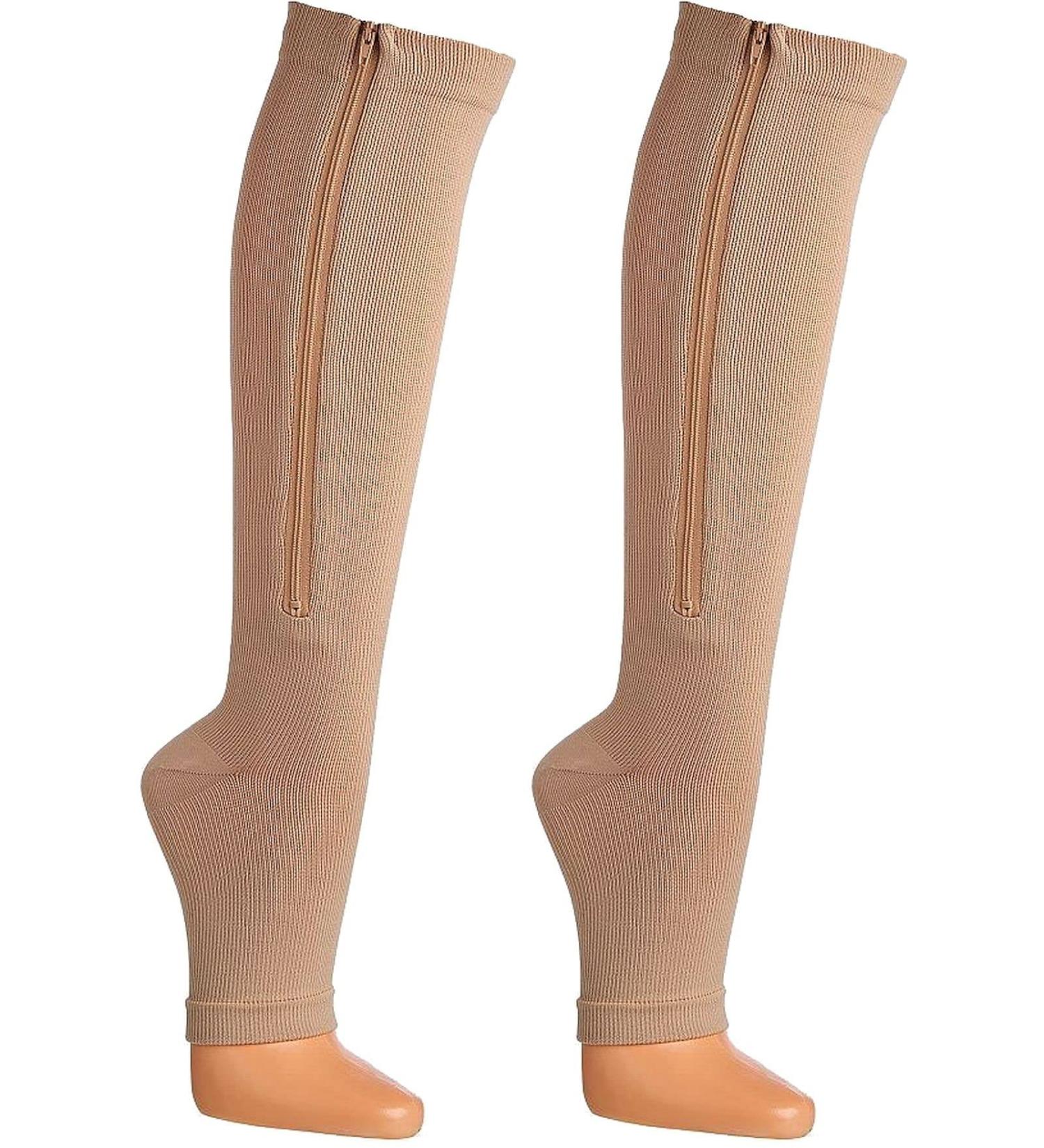 Wowerat Support Knee Highs with Zipper - 15 mmHg Compression - XL/XXL - Gradual Support - 1 Pair - Buy Online on GoSupps.com