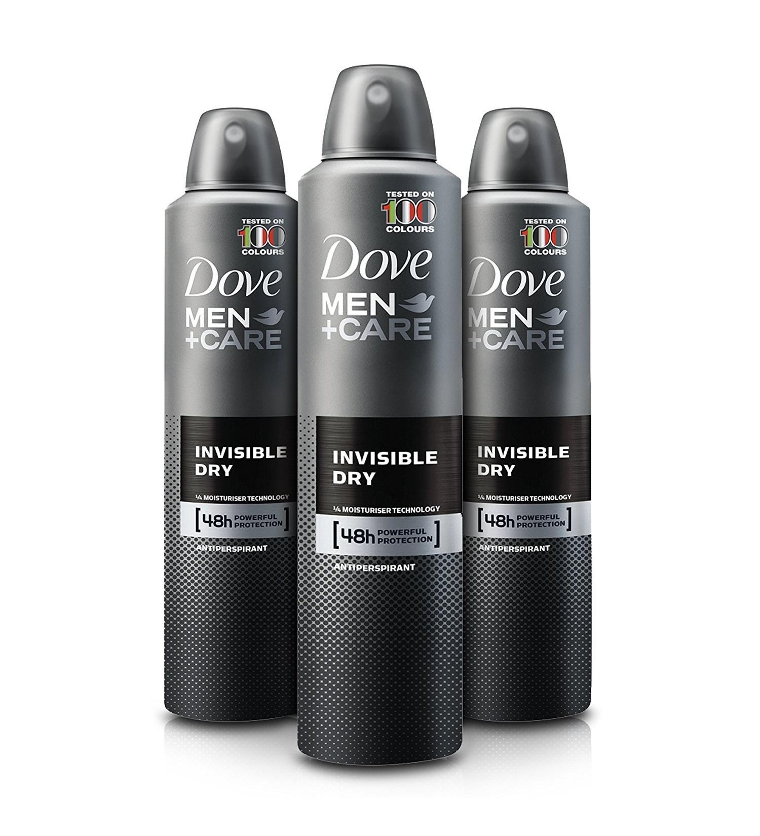 Dove Men+Care Invisible Dry Spray Deodorant 3.8oz 3 Pack - Long-lasting Protection - Buy Online on GoSupps.com
