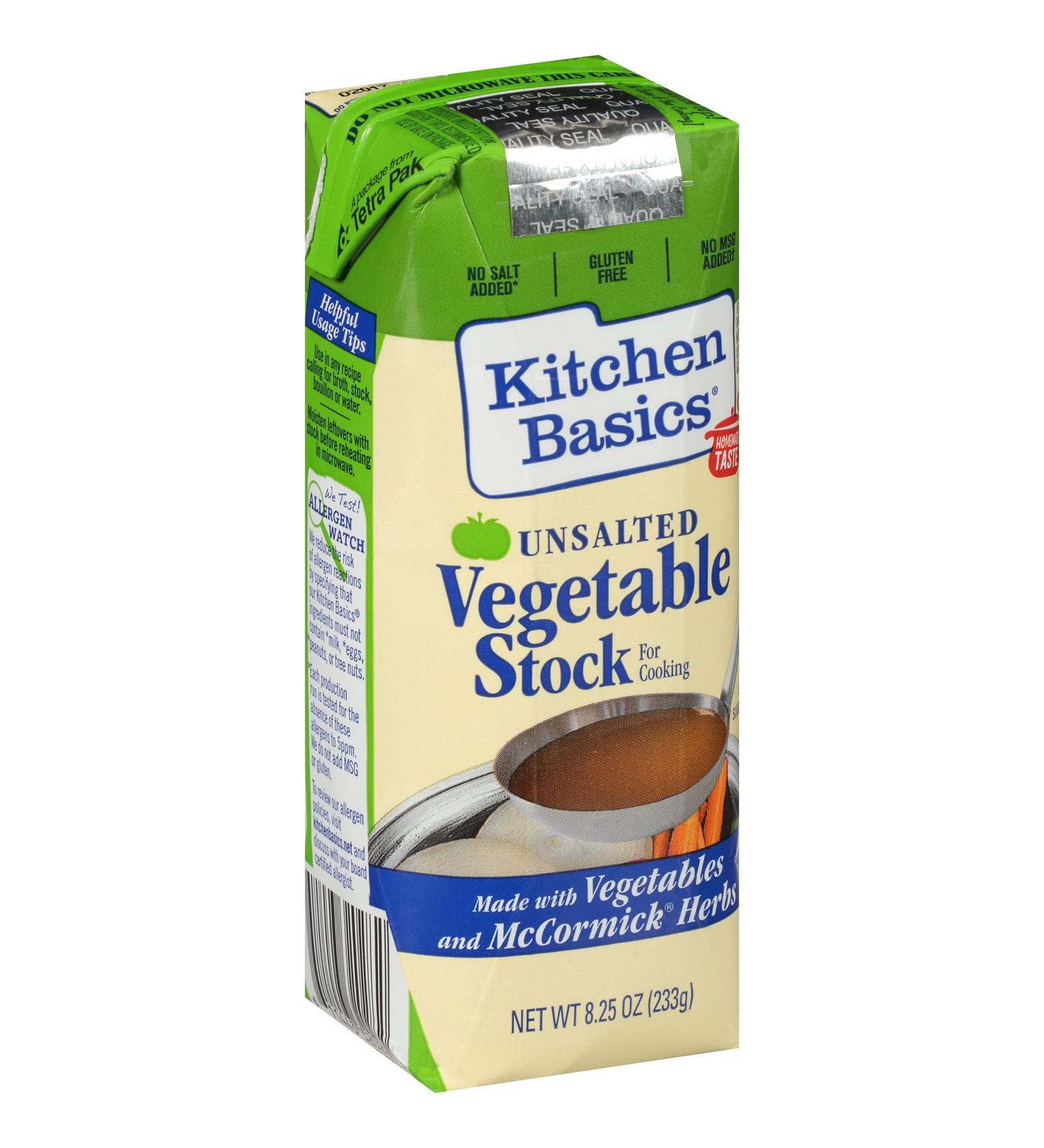 Kitchen Basics Unsalted Vegetable Stock 8.25 fl oz - Natural Cooking Essential - Buy Online on GoSupps.com