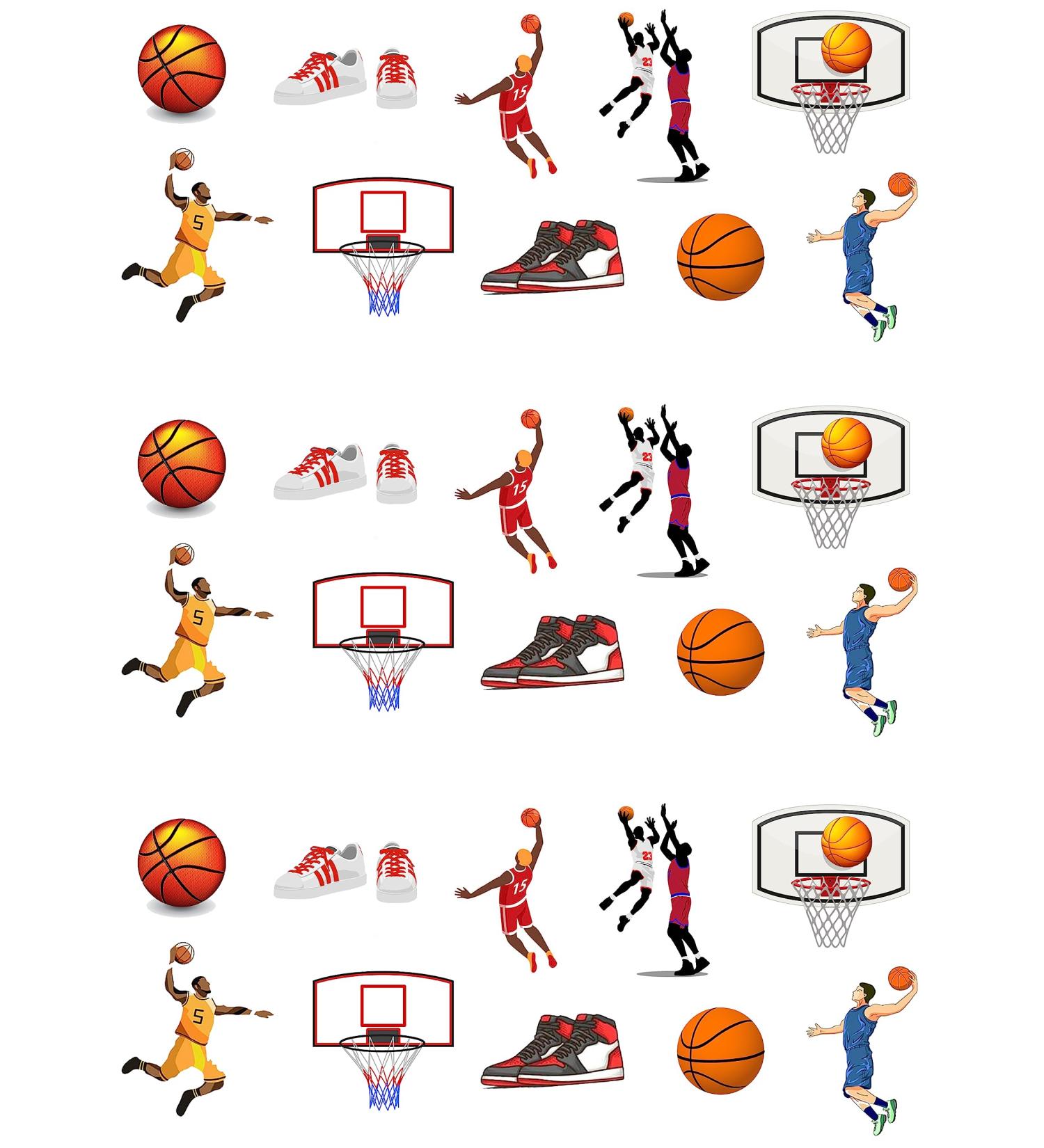30 Stand Up Basketball Themed Edible Wafer Paper Cake Toppers Decorations - Buy Online on GoSupps.com