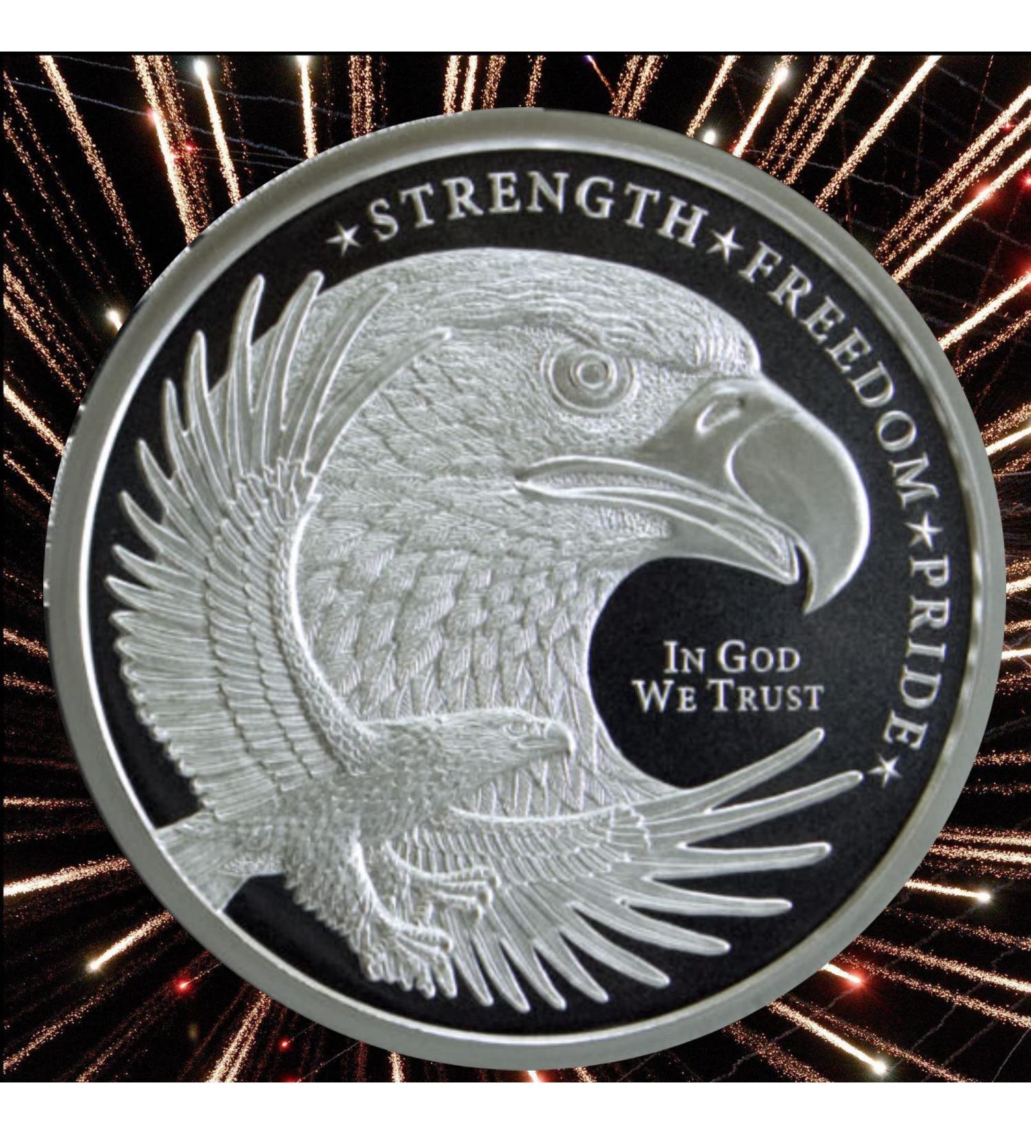 1 Troy Oz. Silver Eagle Round| Commemorative Piece Made from .999 Fine Silver Made in USA +Includes Free Protective Capsule