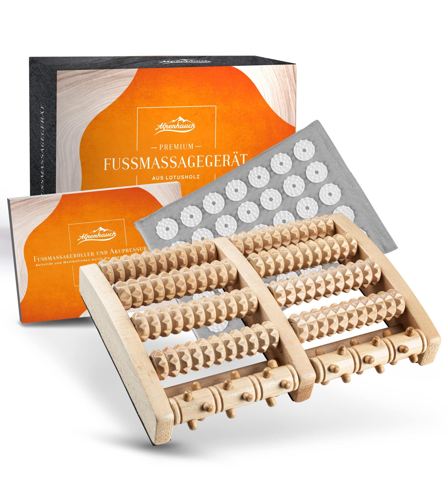 Alpine Breath Foot Massage Roller - Wooden Acupress Tower for Plantar Fasciitis Relief & Stimulating Heel Pain Relief - Vitalizing Foot Massage Device - Buy Online on GoSupps.com
