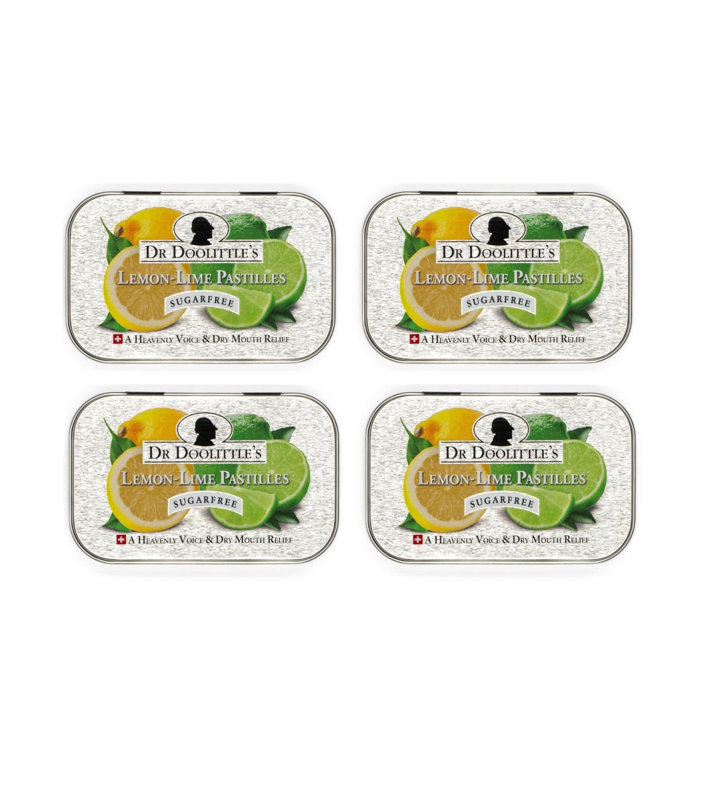 DOOLITTLE Dr Sugar Free Soft Fruit Pastilles for Voice and Throat Lemon Lime Flavor 2.12 Ounce Tin Approximately 25 Count Package 4 Pack - Buy Online on GoSupps.com
