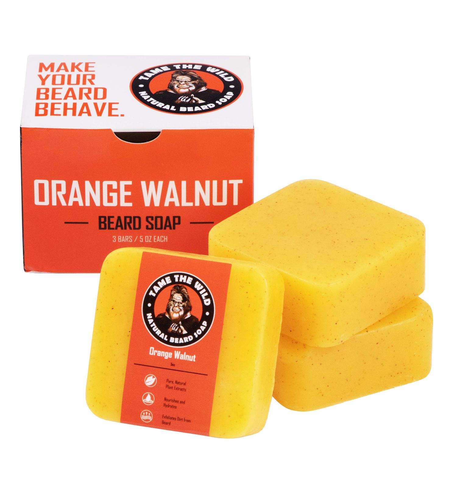 Tame the Wild Premium Beard Wash for Men - Natural Beard Soap & Shampoo - Shea Butter & Coconut Oil - 3 Pack Set - Buy Online on GoSupps.com
