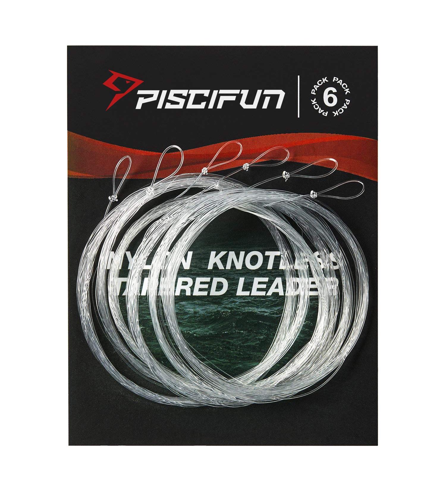 Piscifun Fly Fishing Tapered Leader 6 Pack - 9ft, 7.5ft, 12ft (0X-7X) with Loop for Precise Casting - Buy Online on GoSupps.com