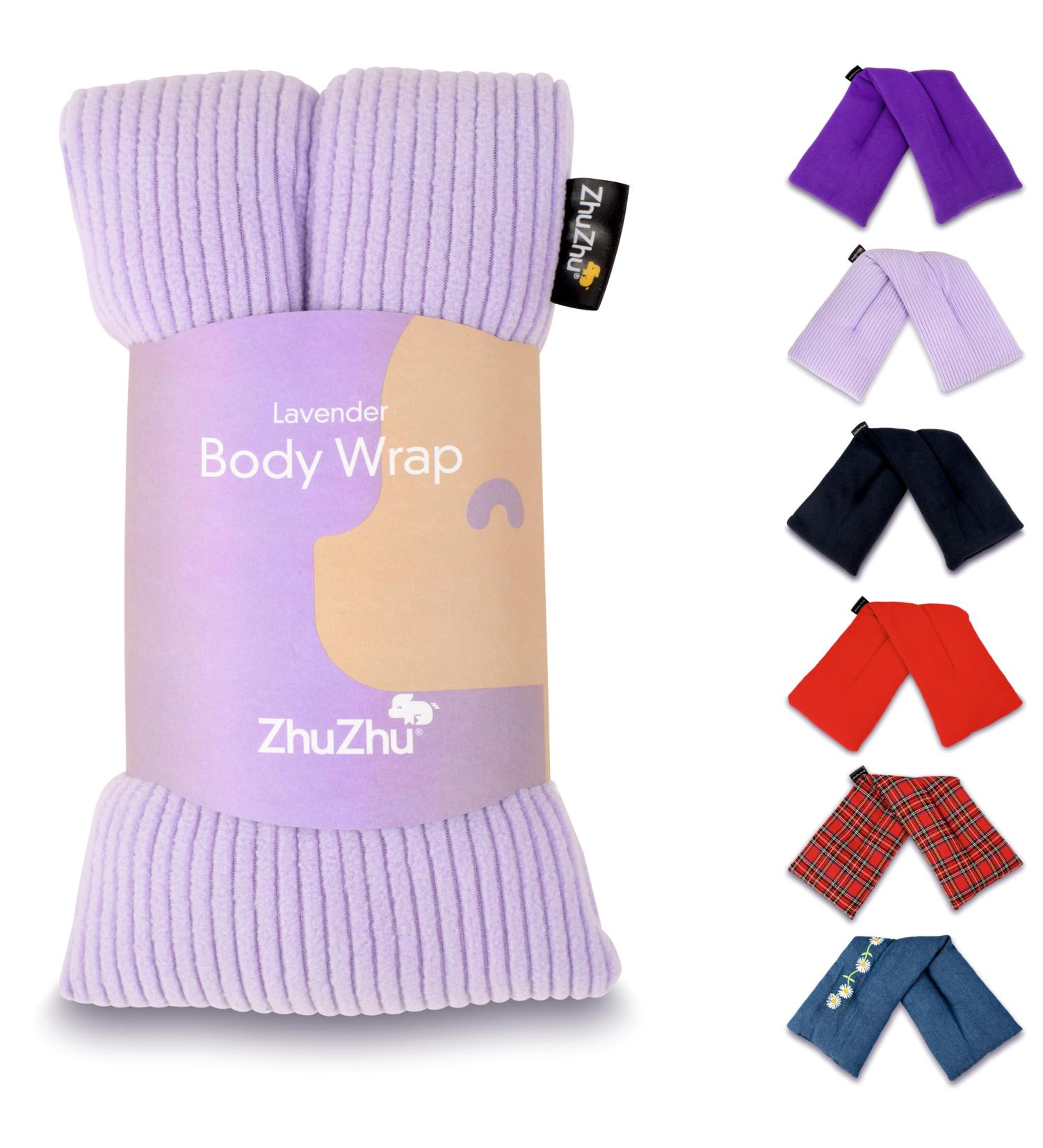 Zhu-Zhu Lavender Body Wrap - Microwavable Wheat Bag - Microwave Heat Pad Soothing Hot Pack - Lilac Fleece - Buy Online on GoSupps.com