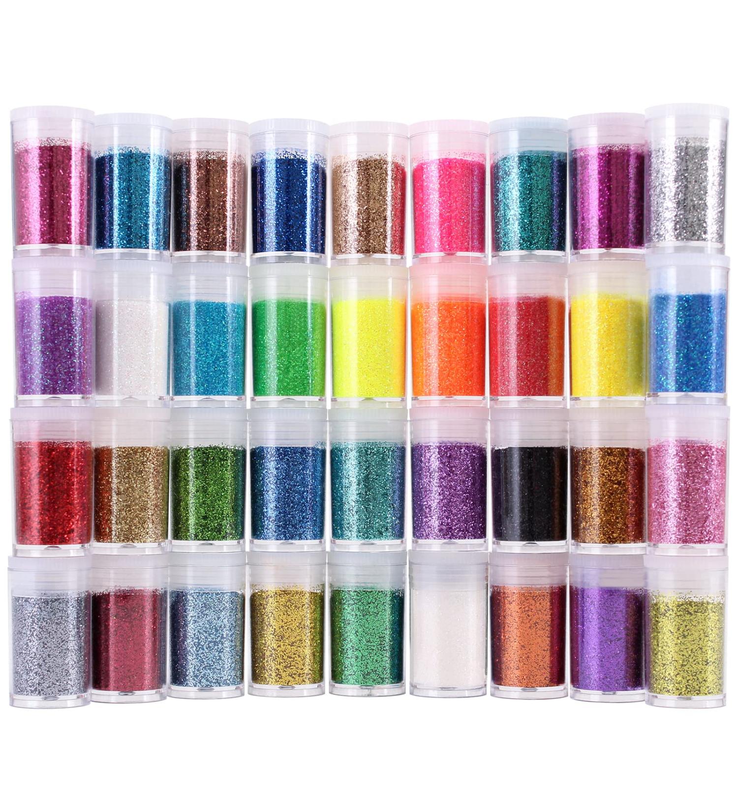 36 Colors Glitter Set for Arts, Crafts & Cosmetics - Fine Resin Glitter for Body, Nails & Makeup - Festival & Decoration Supplies - Buy Online on GoSupps.com