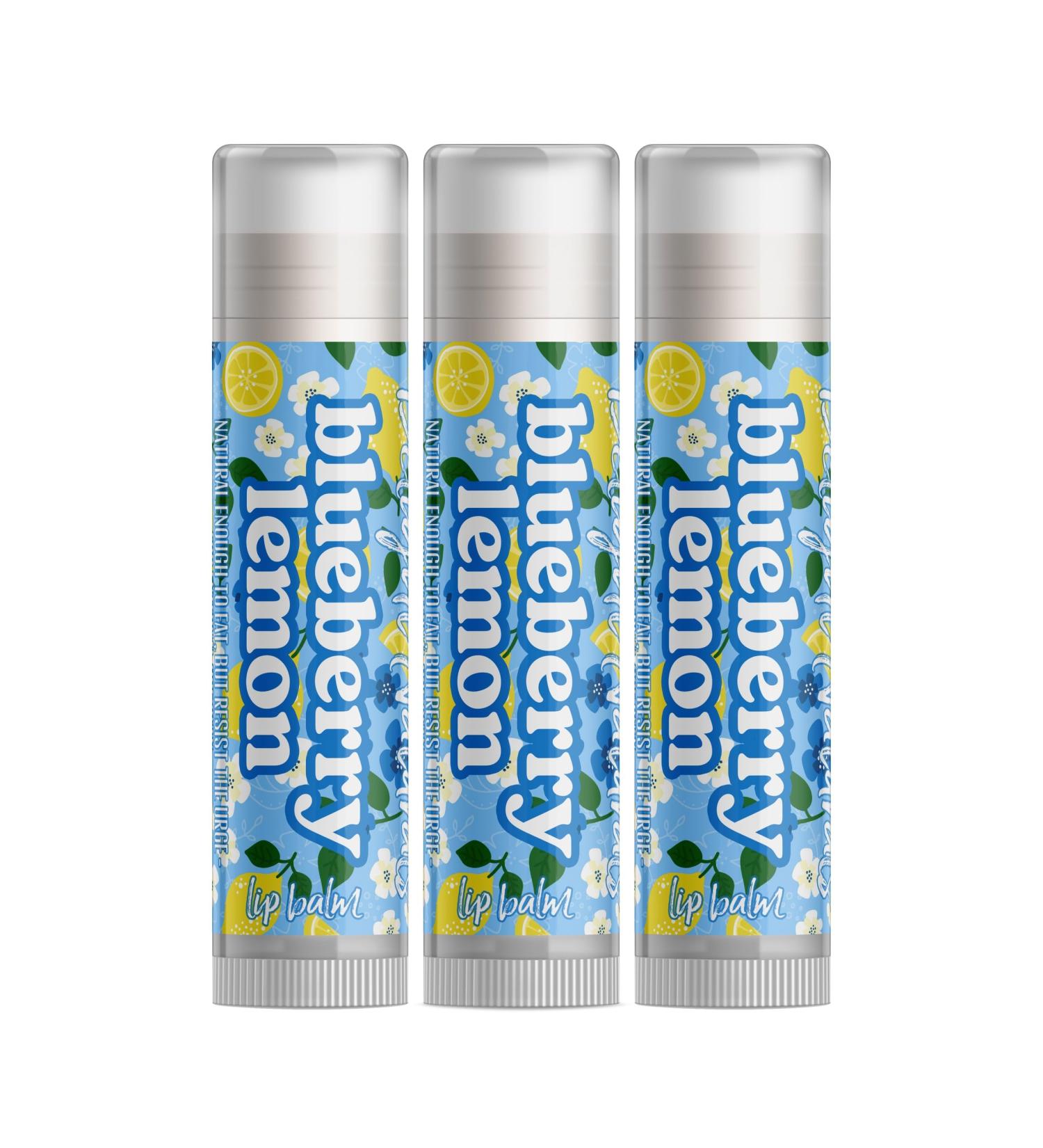 Blueberry Lemon Lip Balm Set of Three | Hydrating & Natural | International Shipping Available - Buy Online on GoSupps.com