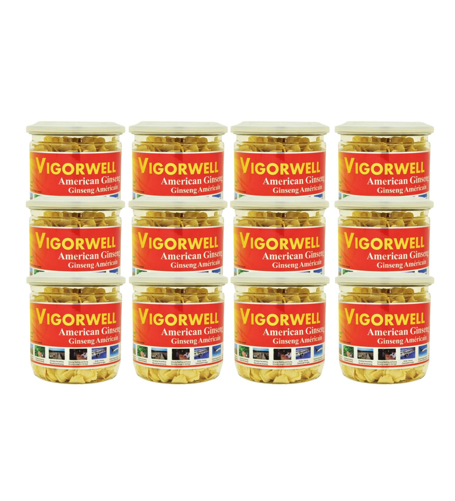 Vigorwell Premium 4-Year Large American Ginseng Slice (80G/2.8OZ X 12 Bottles)-Value Pack Save 26% - Buy Online on GoSupps.com