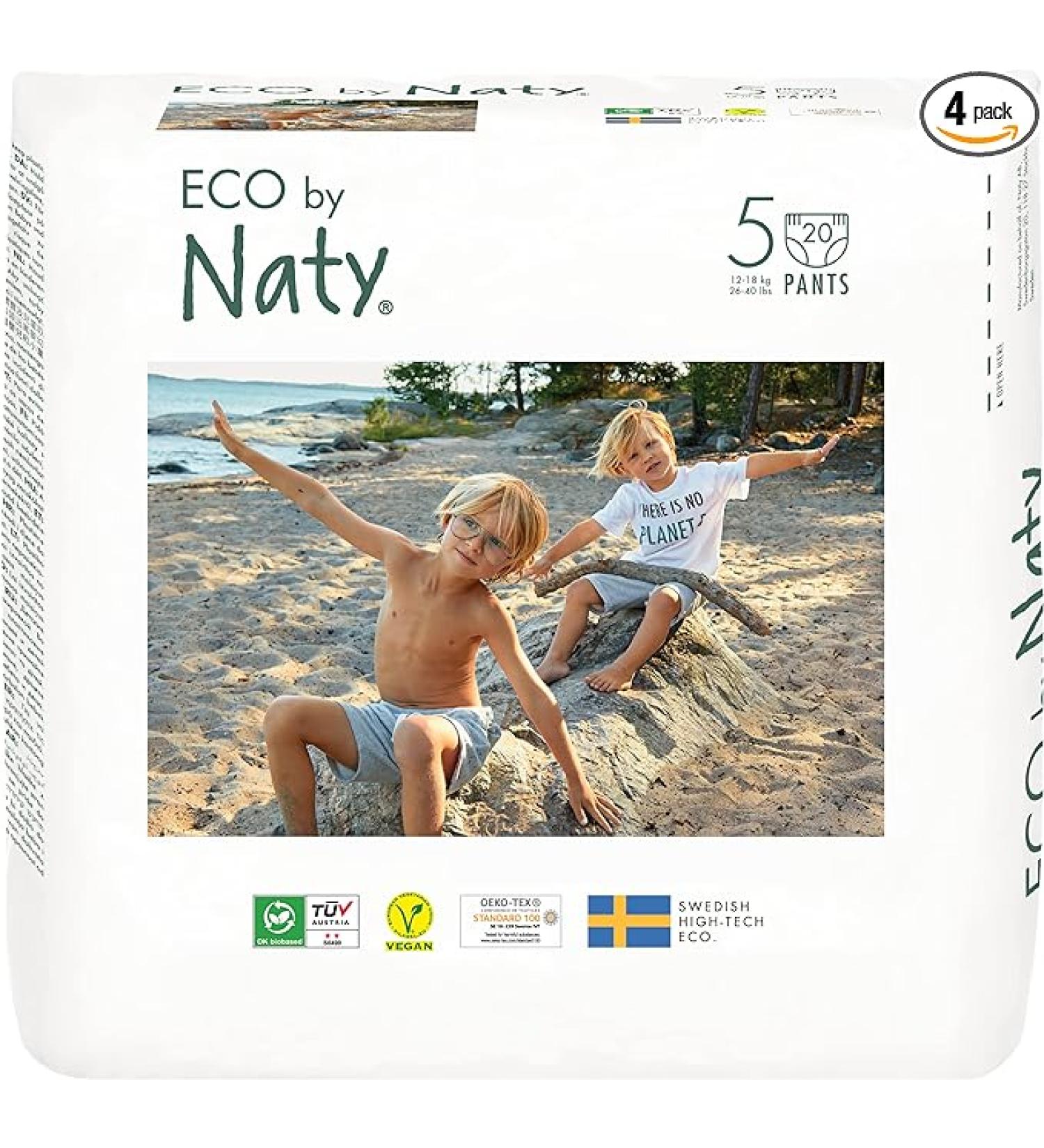 Eco by Naty Pull Ups - Hypoallergenic and Chemical-Free Training Pants Highly Absorbent and Eco Friendly Pull Ups for Boys and Girls - Size (5) 3T-4T (26-40 lbs) â 80 Count - Buy Online on GoSupps.com