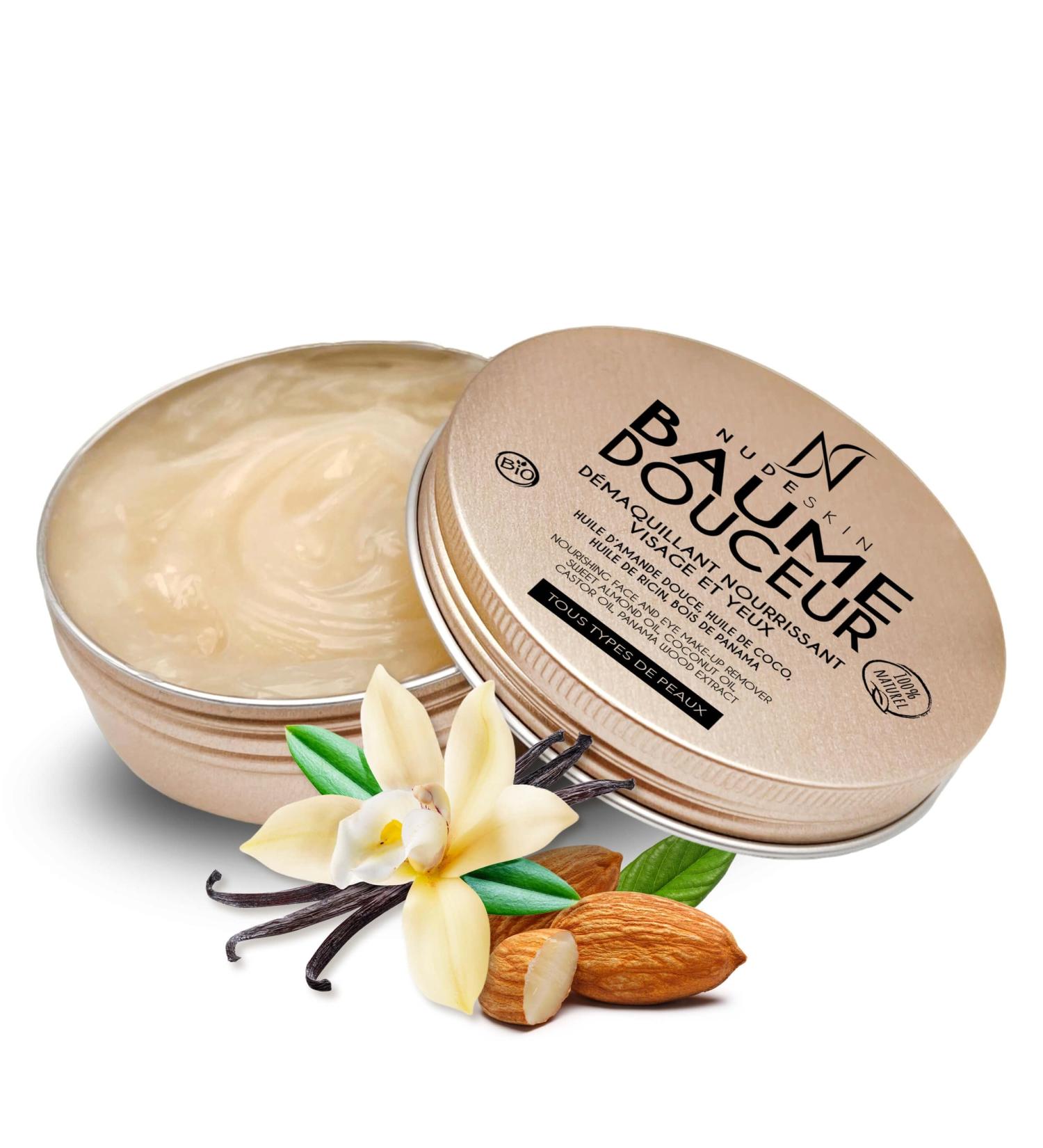 Nude Skin - 100% Natural Face and Eye Makeup Remover Balm | Moisturizing Cleanser for All Skin Types | Sweet Almond Oil Coconut Oil Castor Oil | Deeply Removes Makeup - Buy Online on GoSupps.com