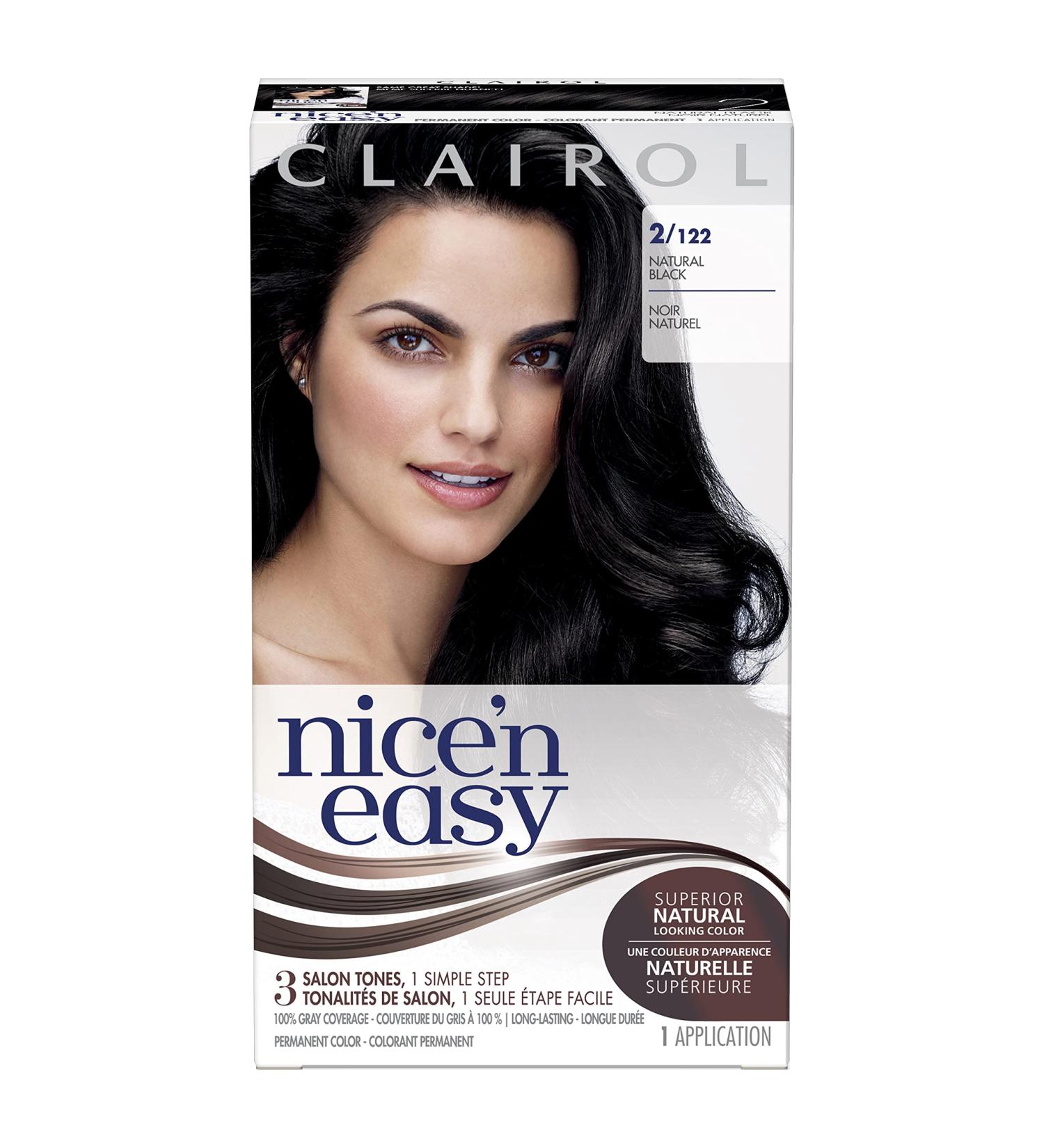 Clairol Nice'n Easy Liquid Permanent Hair Dye 2/122 Natural Black Hair Color 1 Count 2/122 Natural Black 1 count (Pack of 1) - Buy Online on GoSupps.com