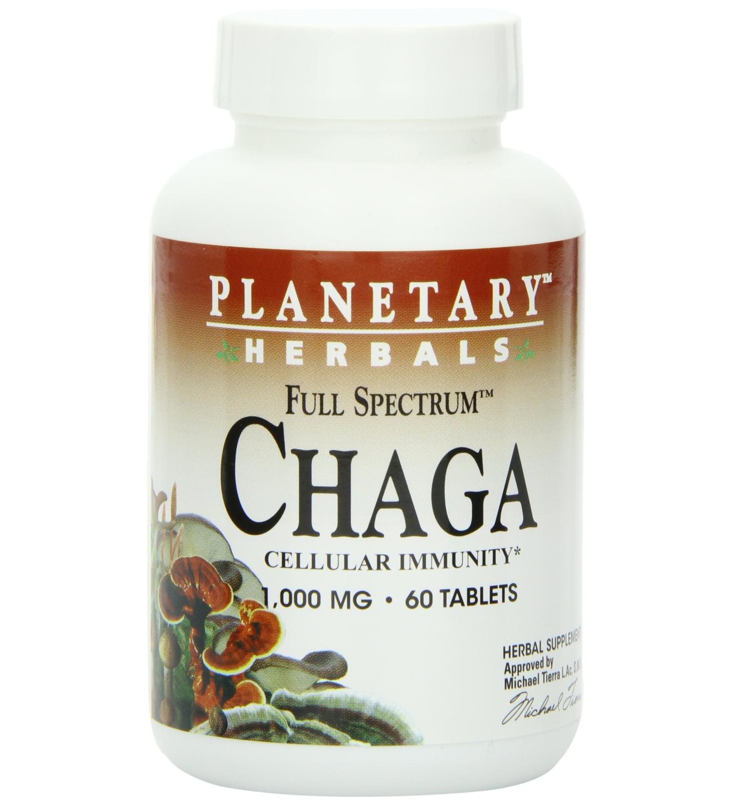 Planetary Herbals Full Spectrum Chaga 1000 mg - Boost Immunity, 60 Tablets - Buy Online on GoSupps.com