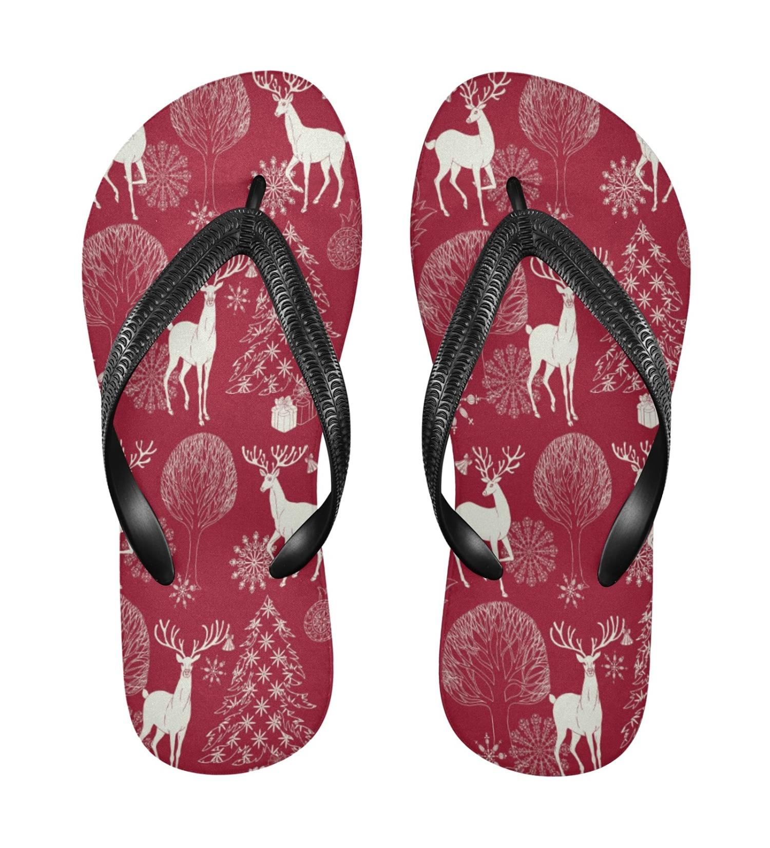 Buy Mnsruu Christmas Pine Tree Flip Flops Red Ball Design for Hotel Spa & Travel | Unisex Comfort Footwear - Buy Online on GoSupps.com