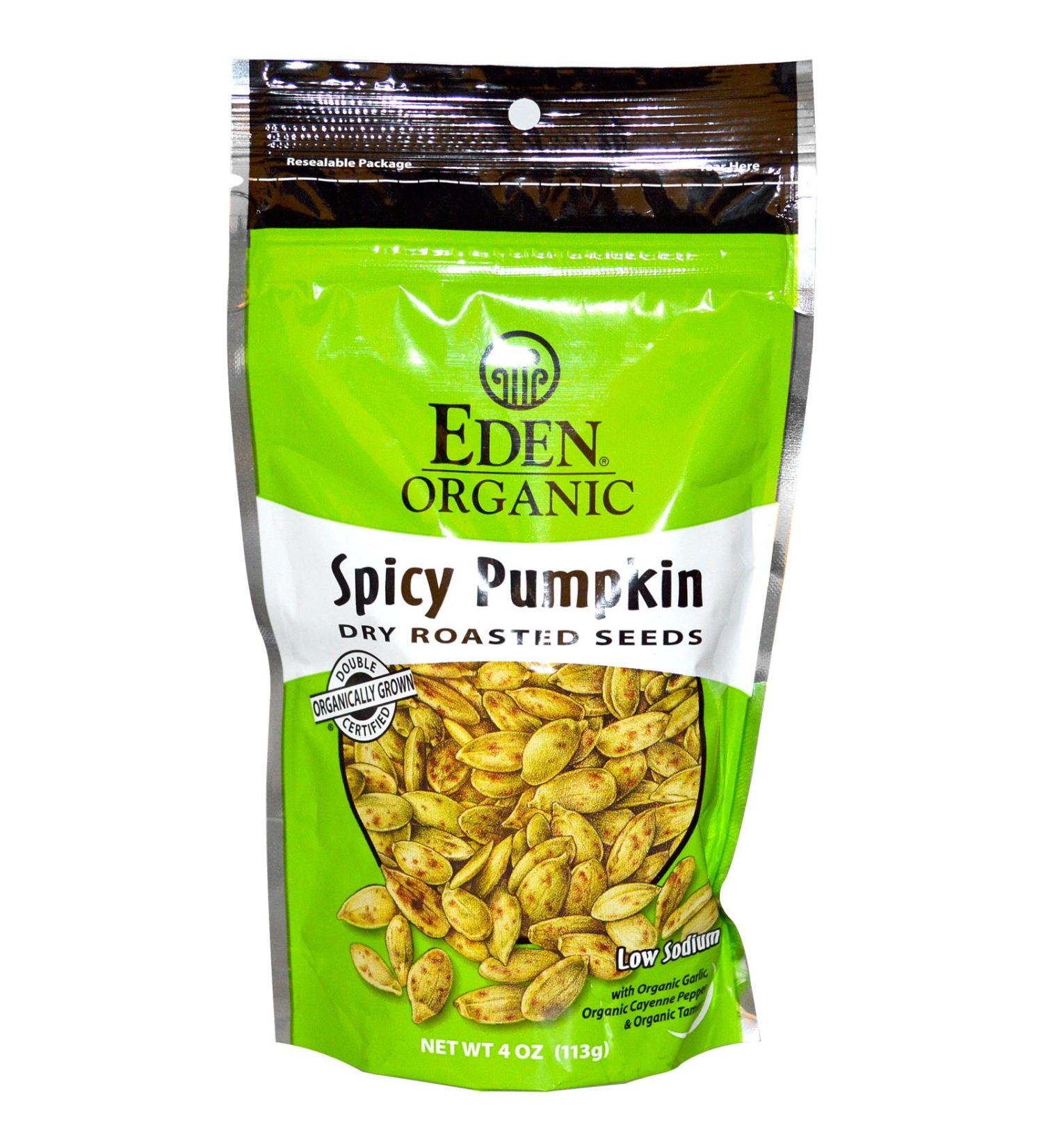 Eden Foods Organic Pumpkin Seeds Dry Roasted Spicy -- 4 oz Each / Pack of 2