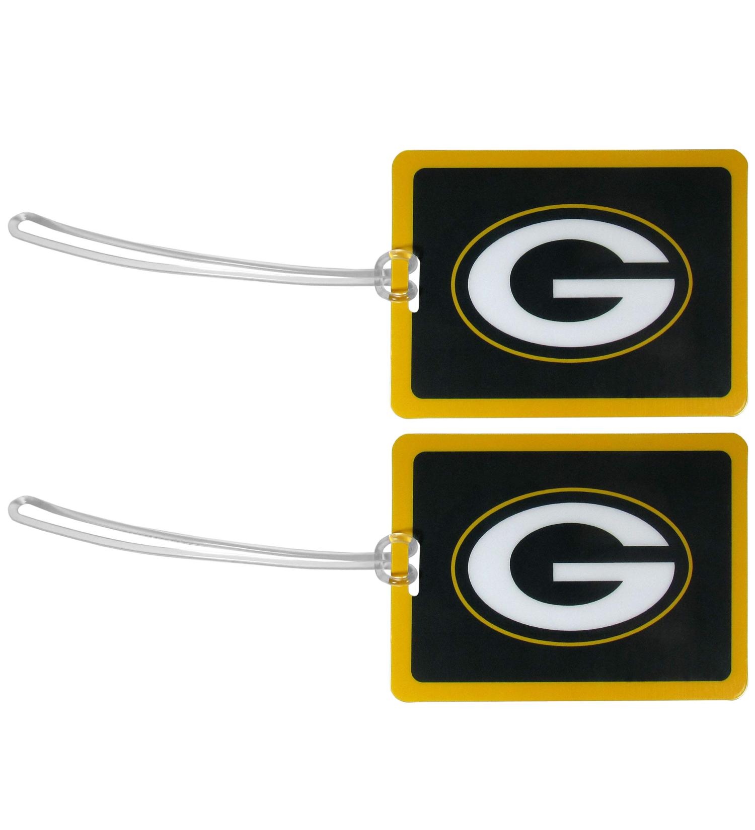 NFL Green Bay Packers Vinyl Luggage Tag 2pk - Official Team Merchandise - Buy Online on GoSupps.com