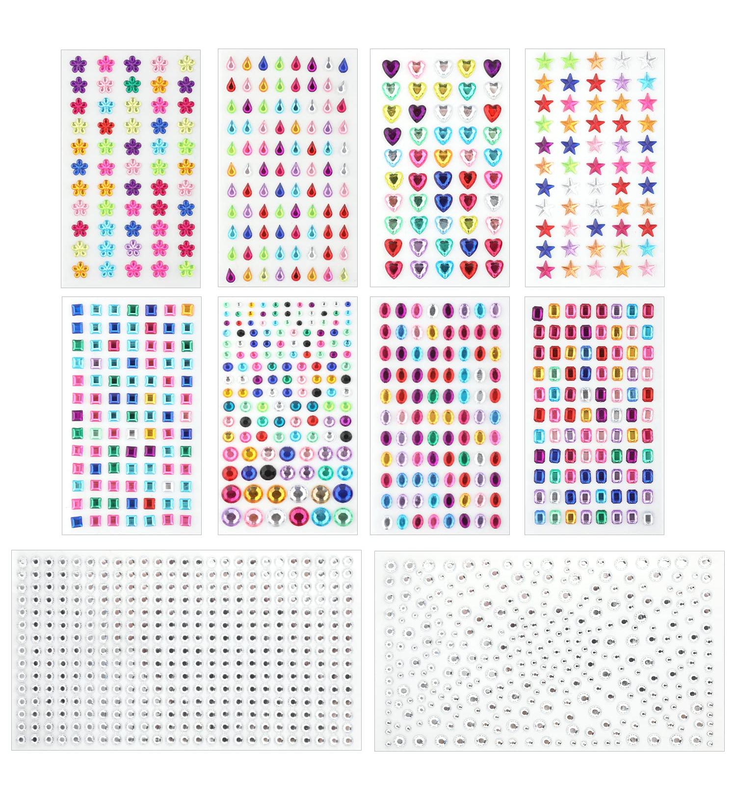 Rhinestone Stickers Self Adhesive Face Gems - 1350pcs | Festival & Party Jewels for DIY Crafts and Makeup - Buy Online on GoSupps.com