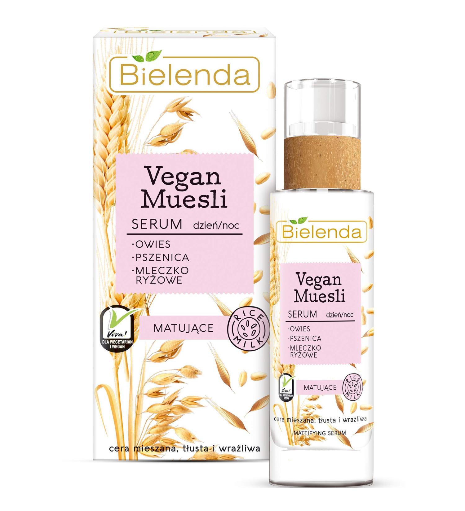 Bielenda Vegan Muesli - Effect Matte And Well Moisturized Skin Visibility Of Skin Imperfections Reduced - Vegan Muesli Matting Serum Oat + Wheat + Rice Milk - 30 ml - Buy Online on GoSupps.com