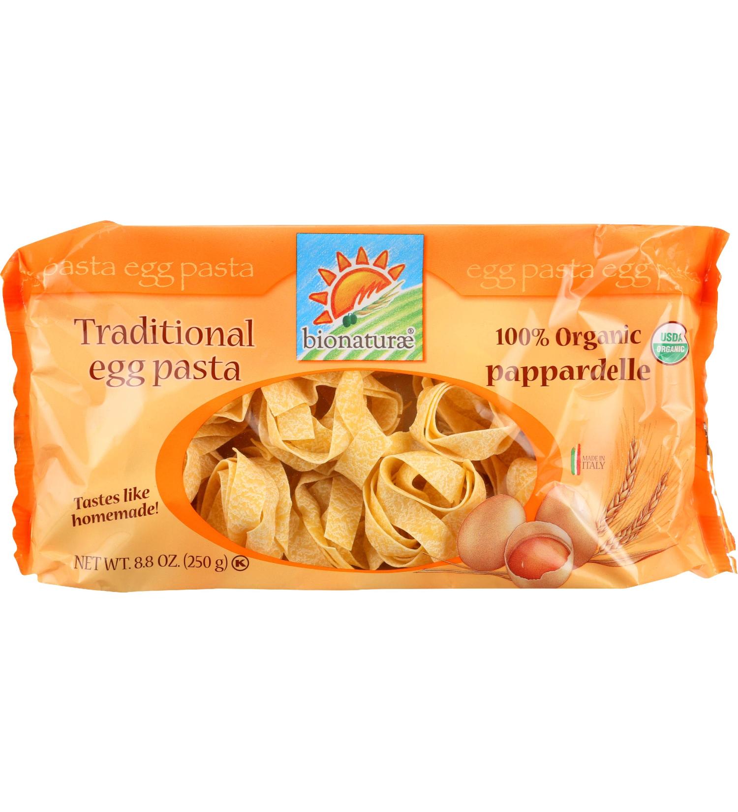 Bionaturae Organic Pappardelle Egg Pasta - 8.8 oz - Premium Italian Pasta for Authentic Dining Experience - Buy Online on GoSupps.com