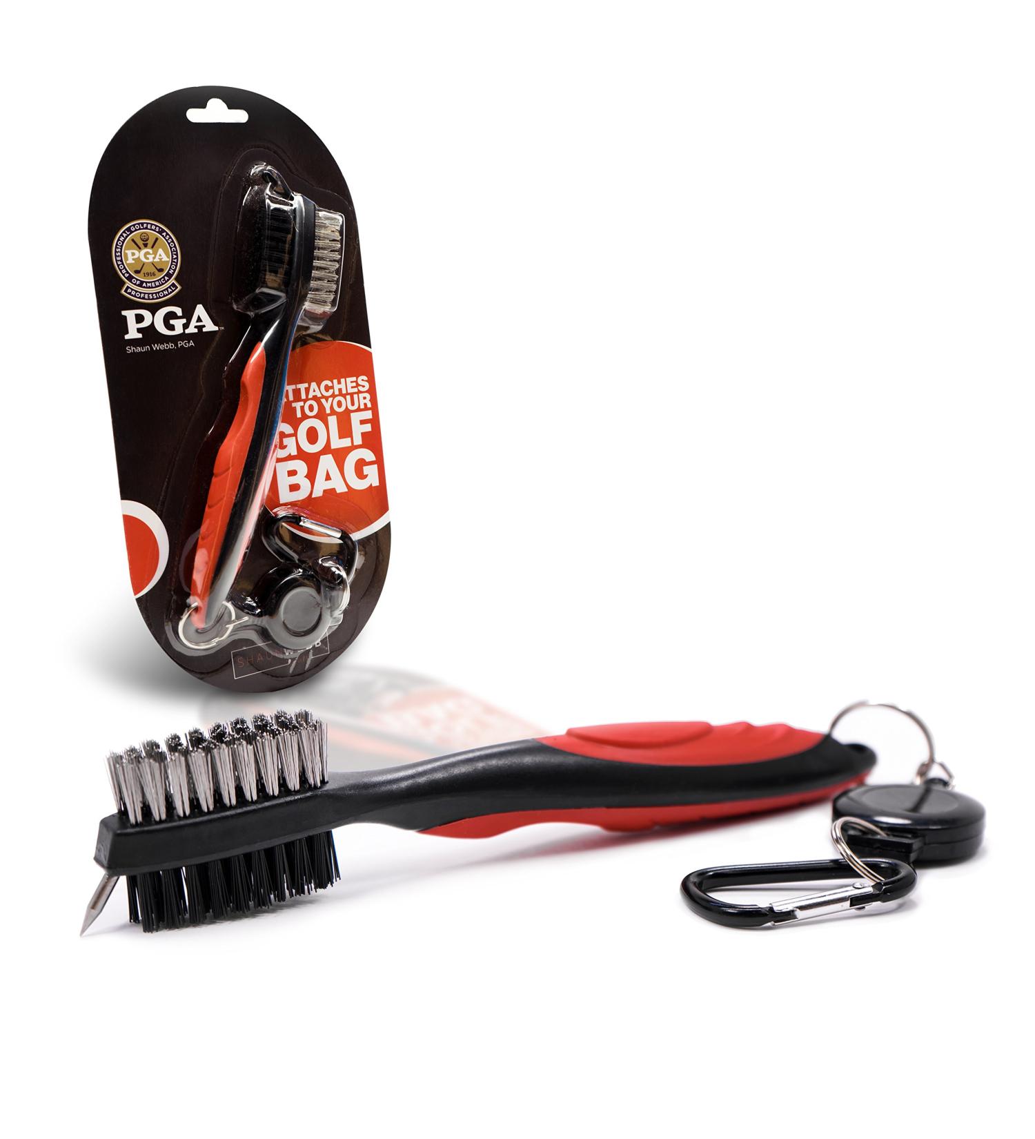 SHAUN WEBB GOLF Brush Cleaner Set - Wire and Nylon Bristle Brushes for Optimal Performance | Golfing Accessories with Retractable Zipline Cord - Buy Online on GoSupps.com