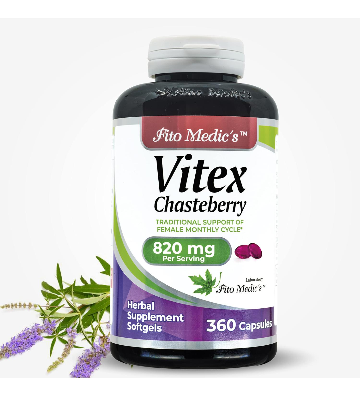 FITO MEDIC'S Lab Vitex Supplement for Women - Menopause Support - 820mg - 360 Gel Caps - Buy Online on GoSupps.com