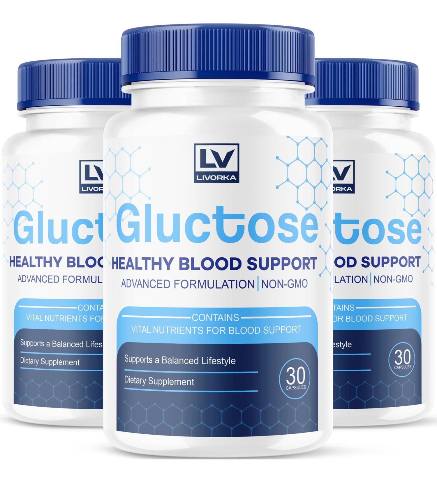 (3 Pack) Gluctose Advanced Blood Support Gluctose Gluctose - Advanced Blood Support Supplement Gluctose Supplement Support Capsules - All Natural Formula 90 Capsules for 3 Months - Buy Online on GoSupps.com
