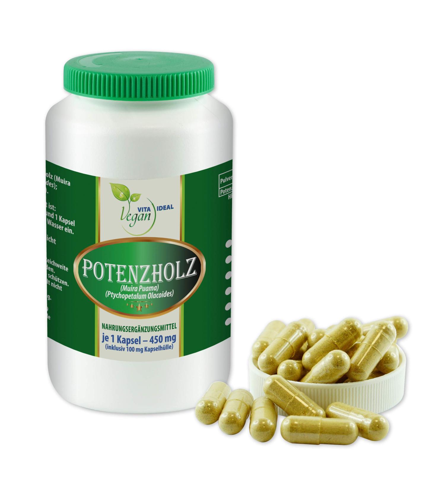 Vita Ideal Vegan Muira Puama Potency Wood Capsules - 360 Natural Plant-Based Powder No Additives - Buy Online on GoSupps.com