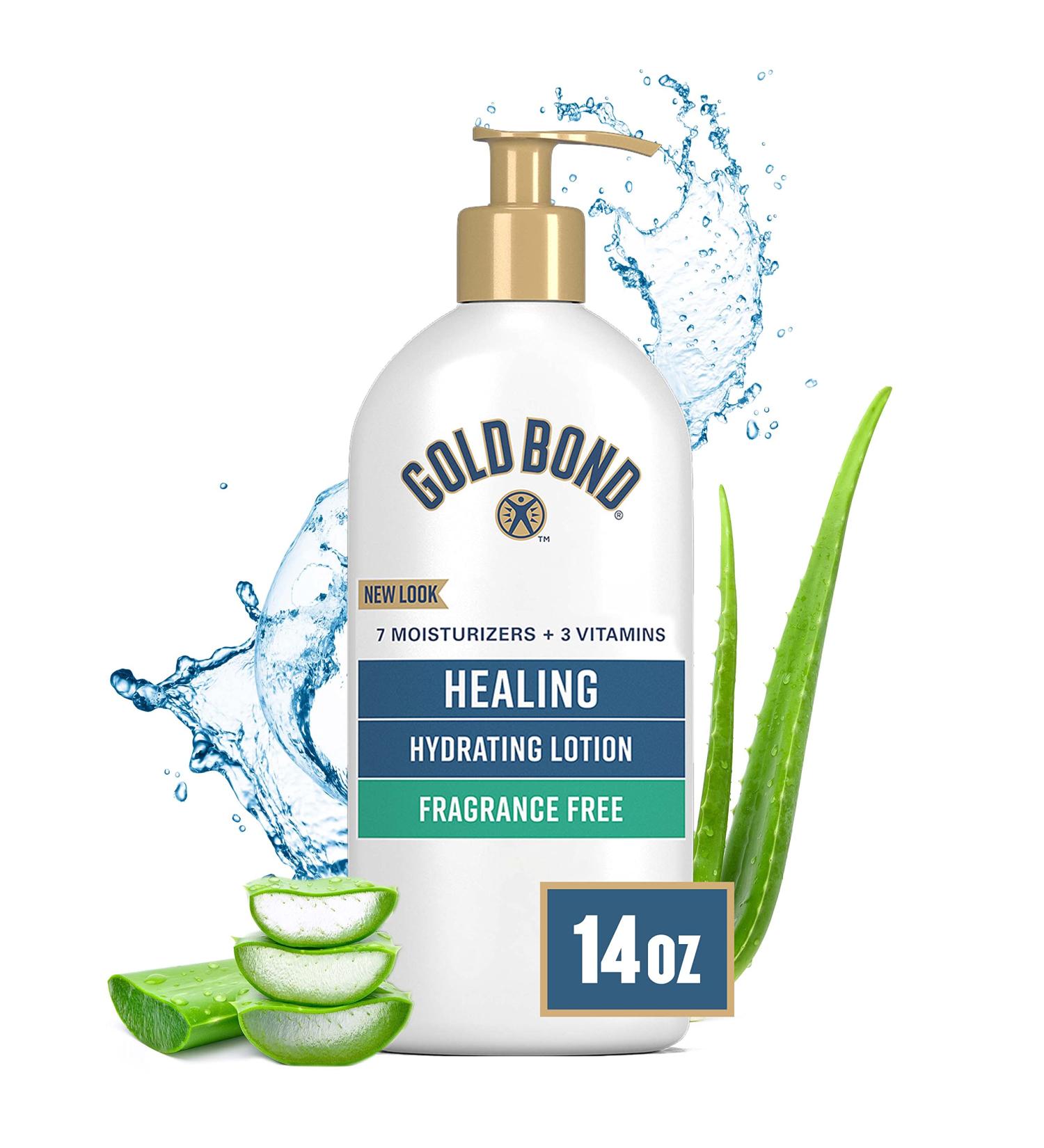 Gold Bond Healing Skin Therapy Lotion with Aloe 14 oz - Fragrance Free, Non-Greasy, Hypoallergenic - Buy Online on GoSupps.com