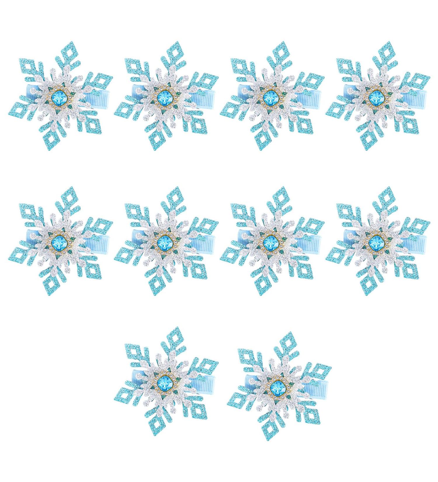Christmas Themed Snowflake Hair Grip Elegant Christmas Snowflake Hair Clip Embellished with Rhinestones Blue Heart Model - Buy Online on GoSupps.com