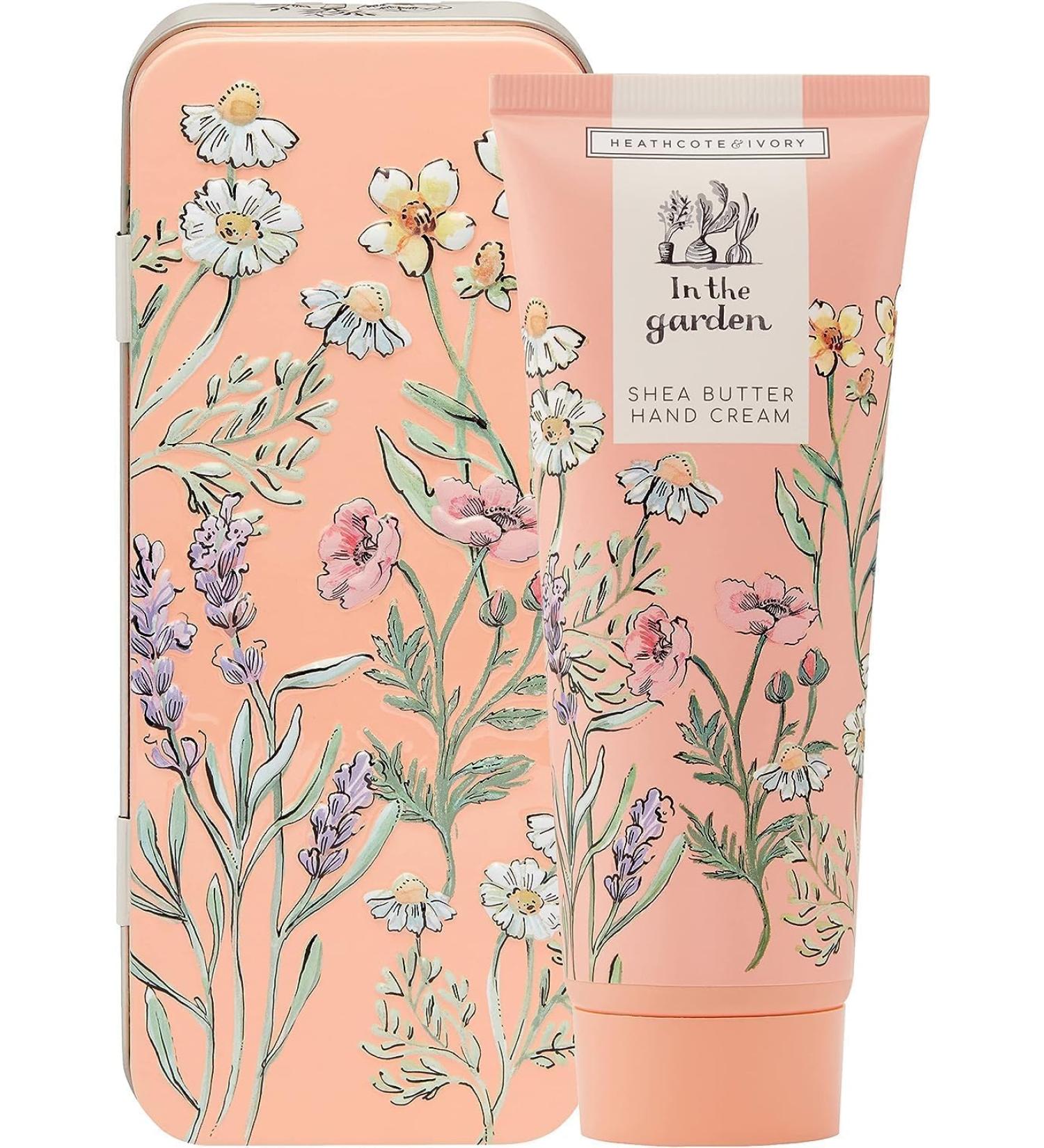 Heathcote & Ivory in the Garden Shea butter Hand cream in can 100 ml - moisturizing hand cream in decorative can for beautiful hands