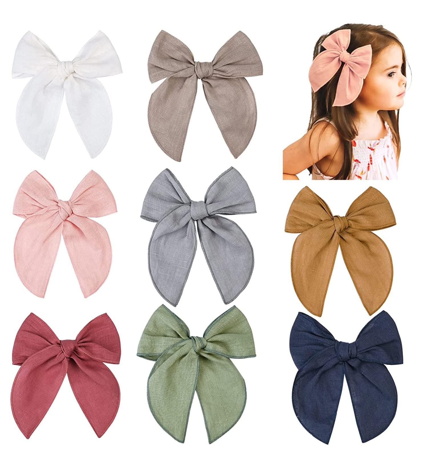 8-Piece Handmade Hair Loop Set for Toddlers - Red Cotton Accessories for Girls & Babies - Buy Online on GoSupps.com