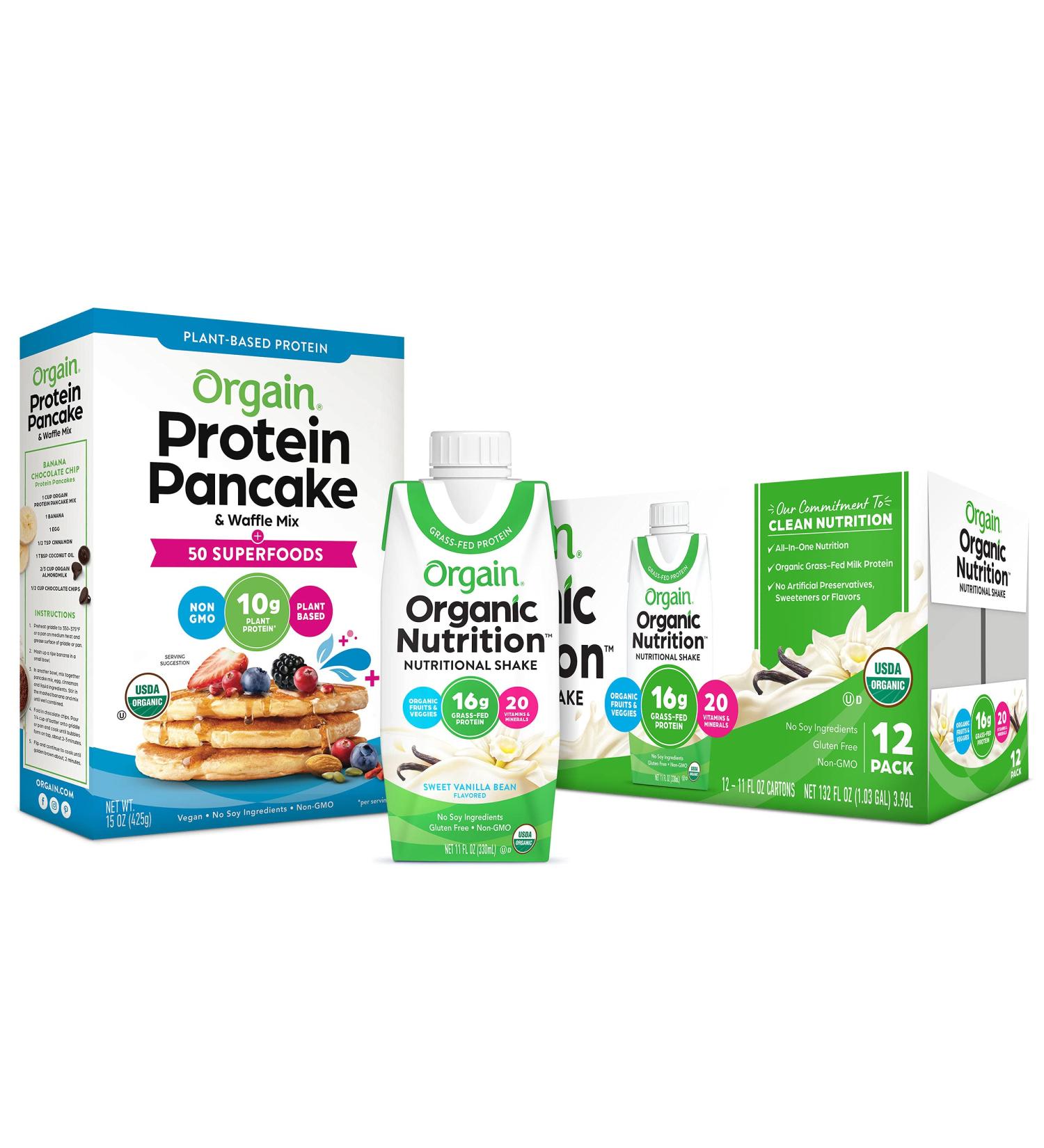Orgain Protein Pancake & Waffle Mix - 50 Superfoods  15 oz | Healthy Breakfast Option - Buy Online on GoSupps.com