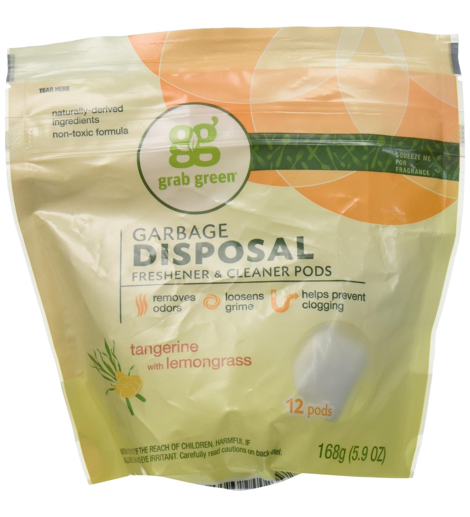 Grab Green Tangerine Garbage Disposal Cleaner 12 CT - Eco-Friendly Solution for a Fresh Kitchen - Buy Online on GoSupps.com