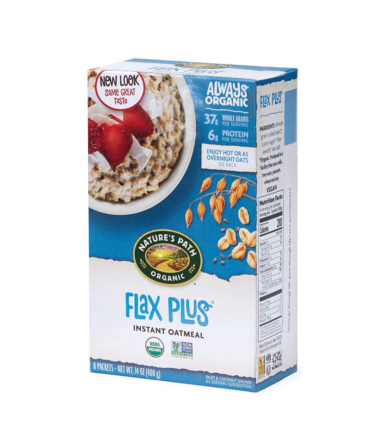 Natureâ€™s Path Flax Plus Instant Oatmeal - Organic & Healthy, 8 PouchesBox, 14oz (Pack of 6) - Buy Online on GoSupps.com
