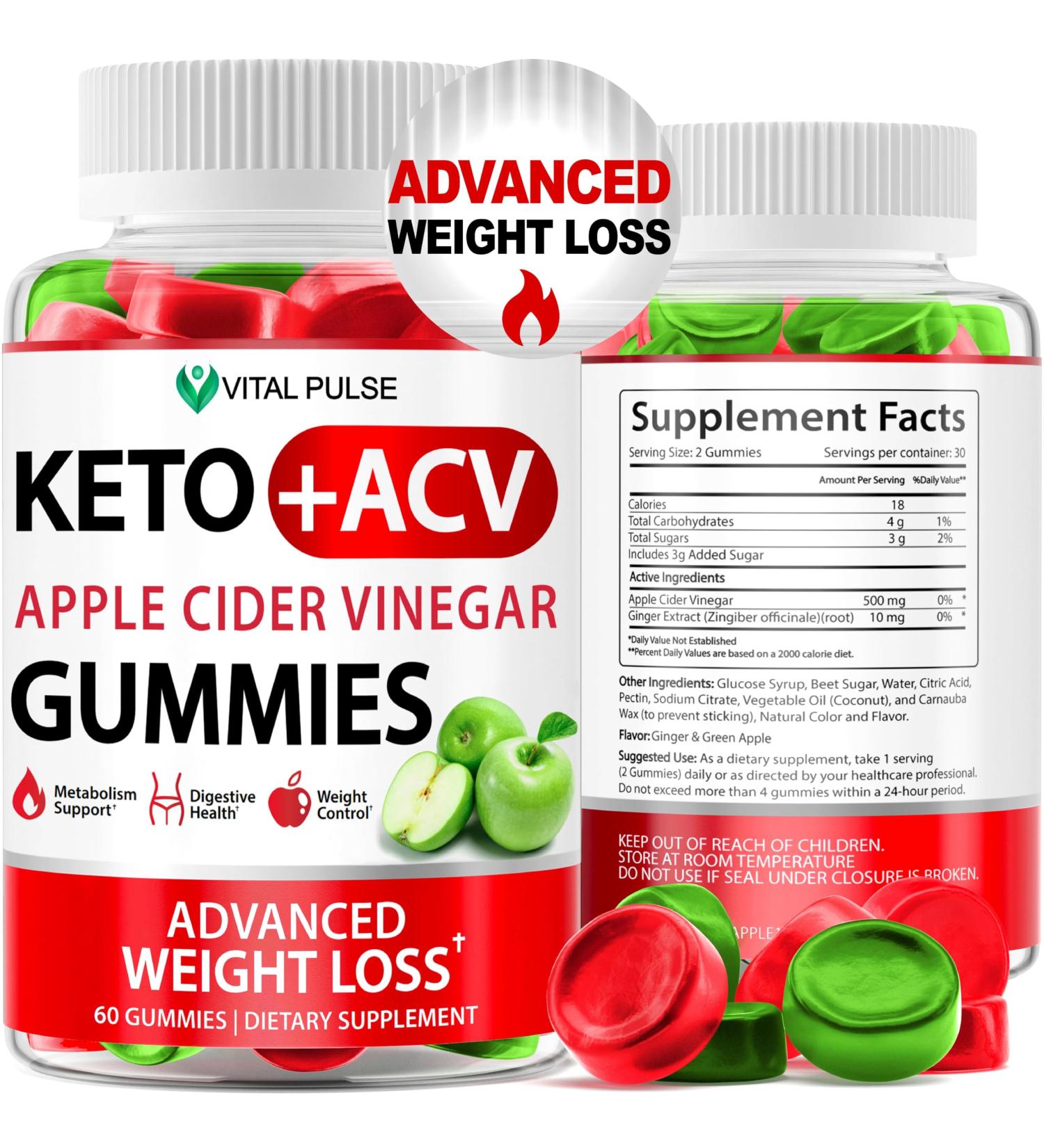 Shop Keto ACV Gummies for Advanced Weight Loss | Detox Apple Cider Vinegar Keto Gummies 60 Green Apple Gummies for Men & Women - Buy Online on GoSupps.com