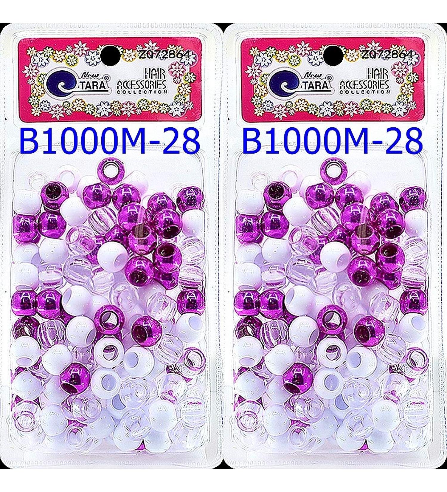 Tara Assorted Color Design Plastic Beads for Braid Hair - Medium Size (Pack of 2) - B1000M-28 - Buy Online on GoSupps.com